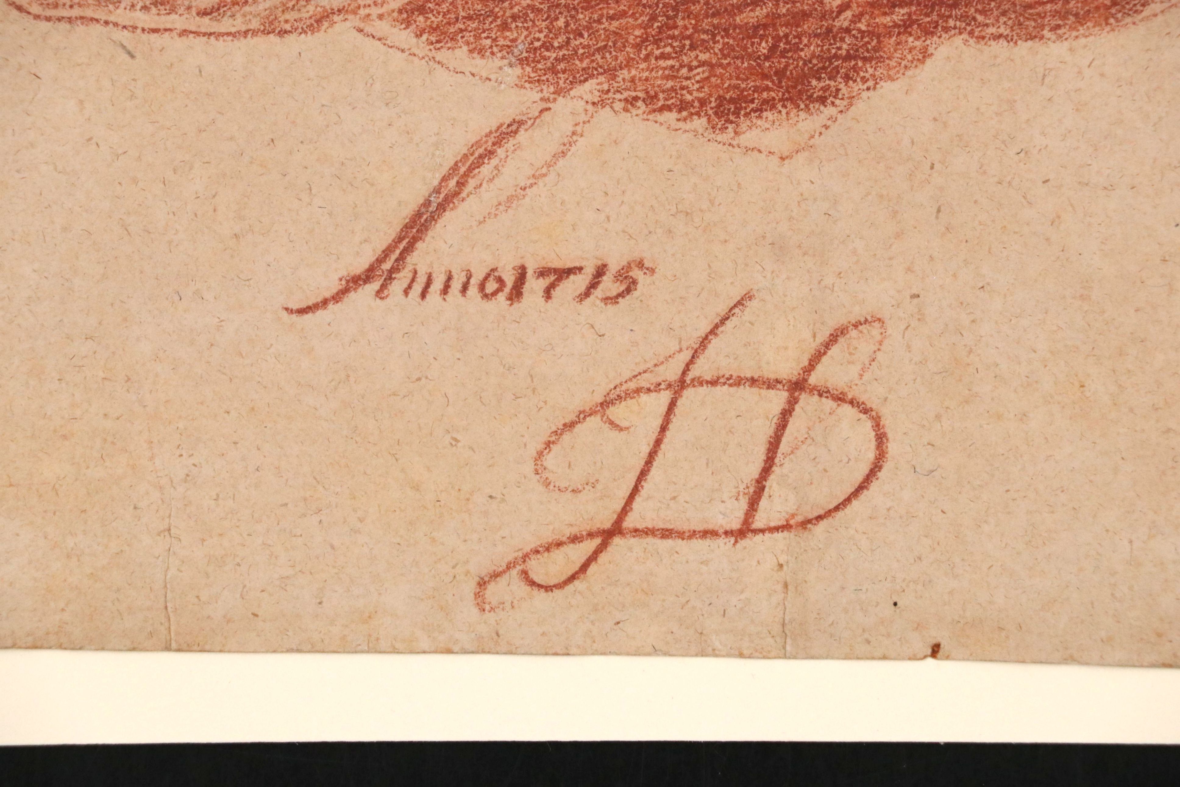 Johann Daniel Herz the Elder Red Chalk Drawing, 1715