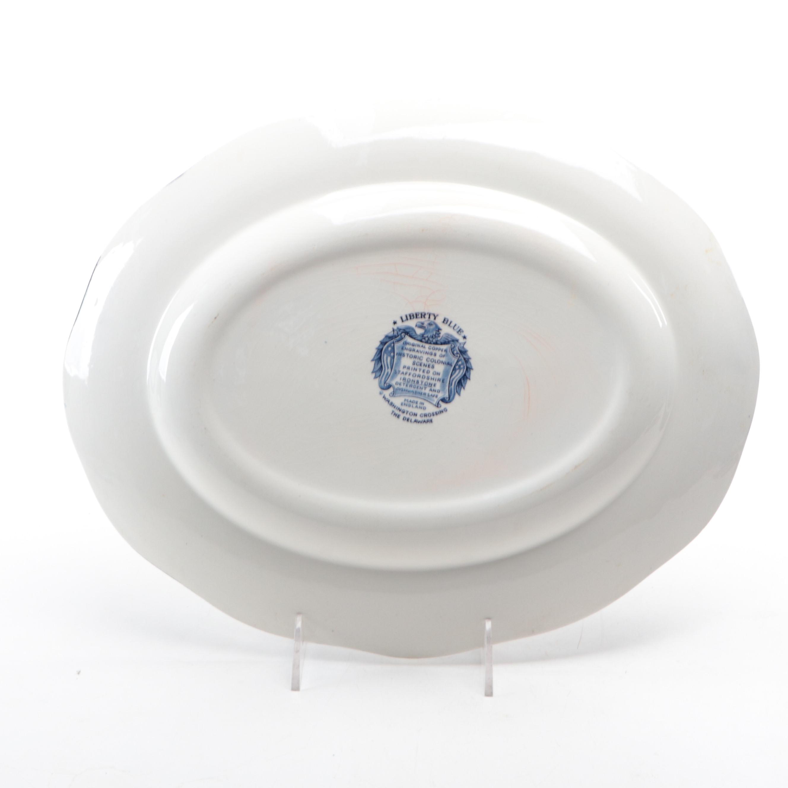 English Staffordshire "Liberty Blue" Ironstone Transferware and Others