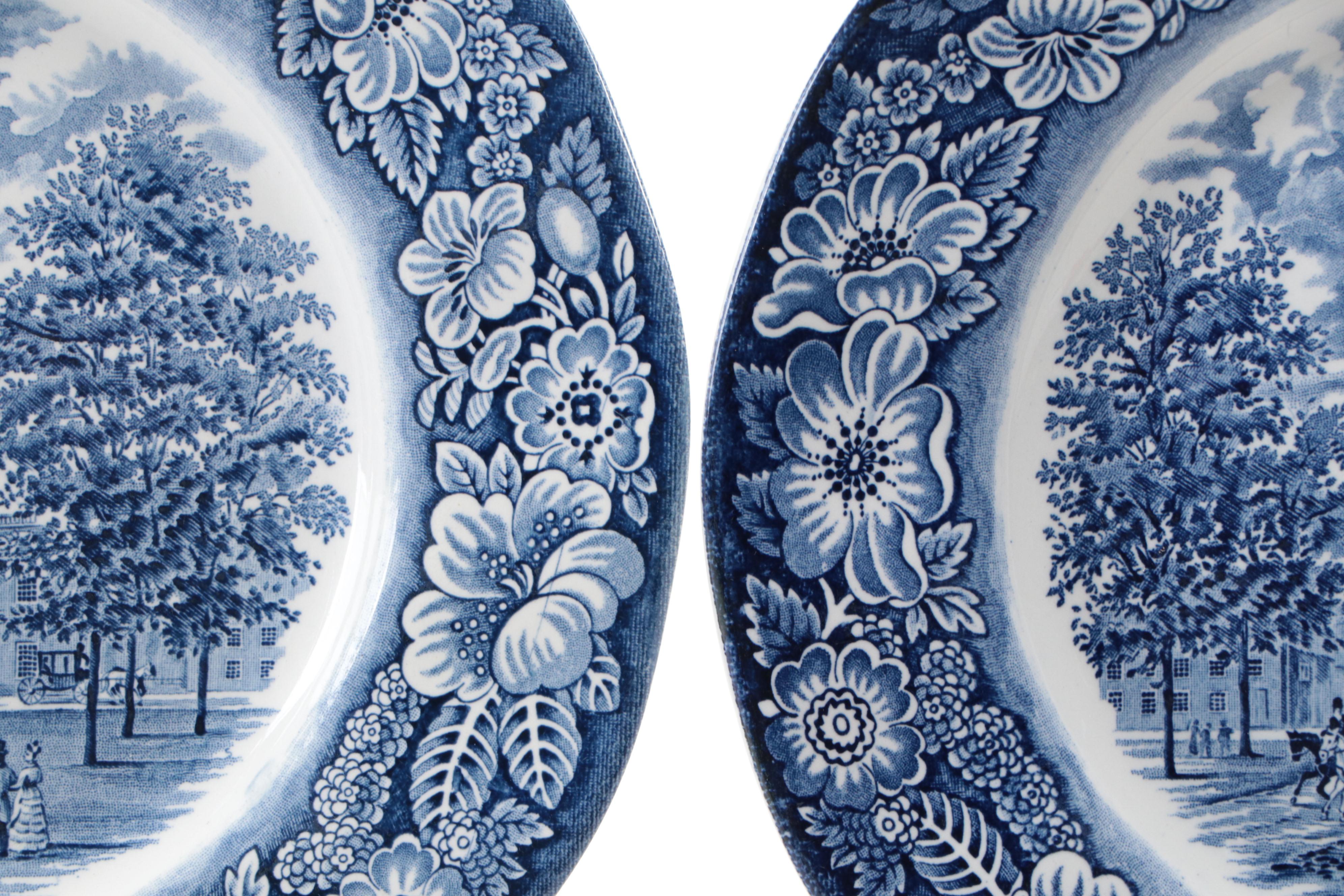 English Staffordshire "Liberty Blue" Ironstone Transferware and Others