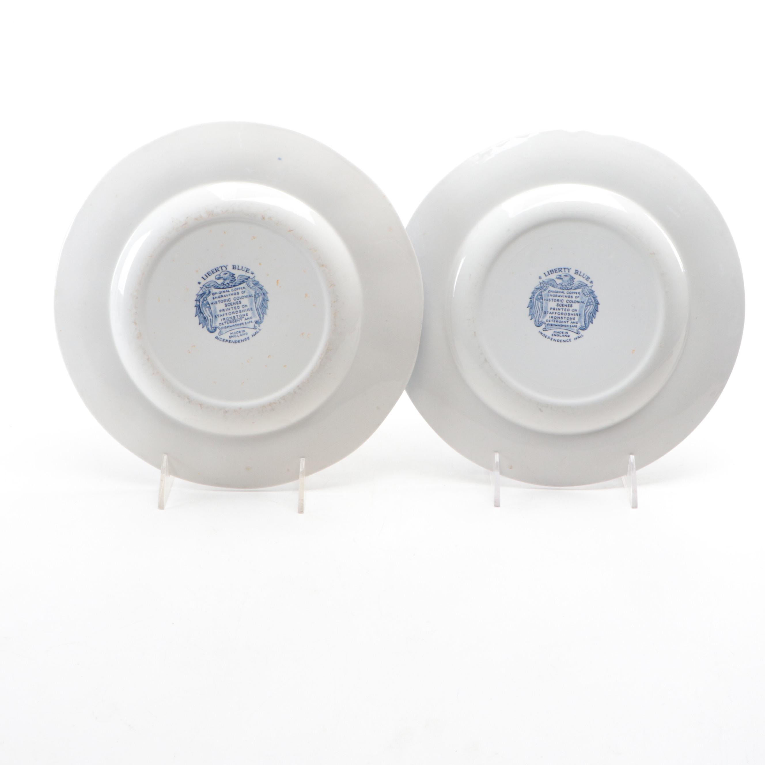 English Staffordshire "Liberty Blue" Ironstone Transferware and Others