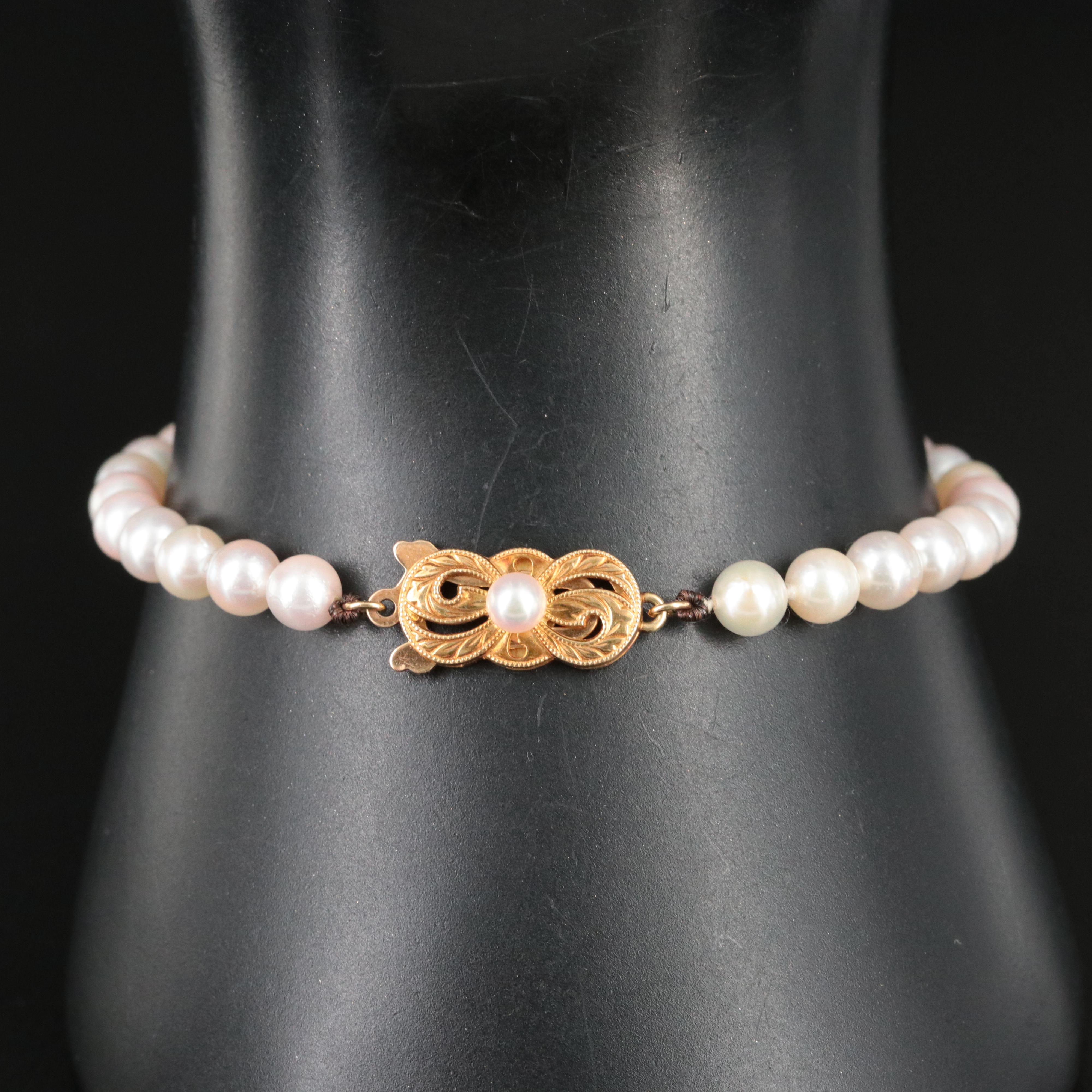 Mikimoto Pearl Bracelet with 18K Clasp