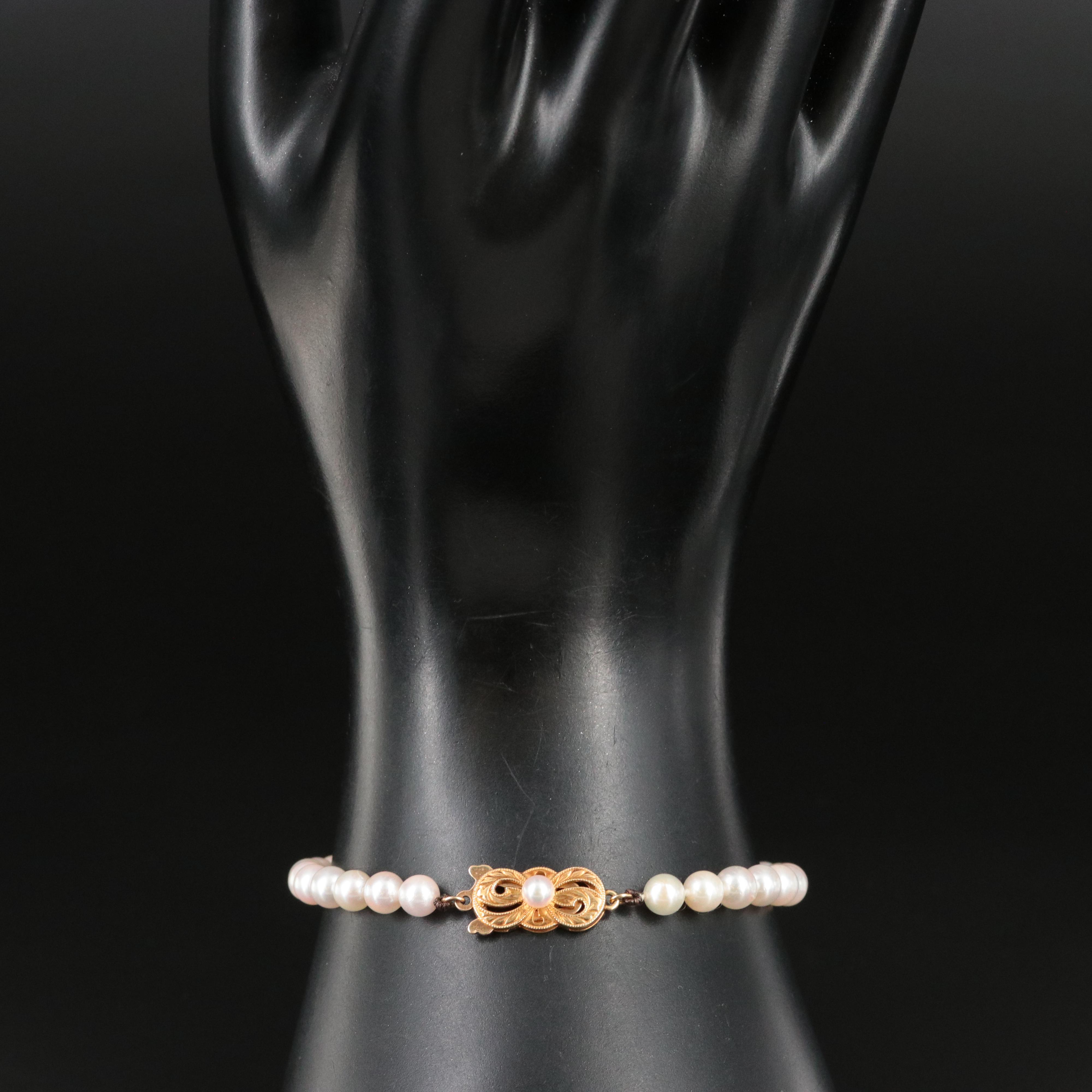 Mikimoto Pearl Bracelet with 18K Clasp