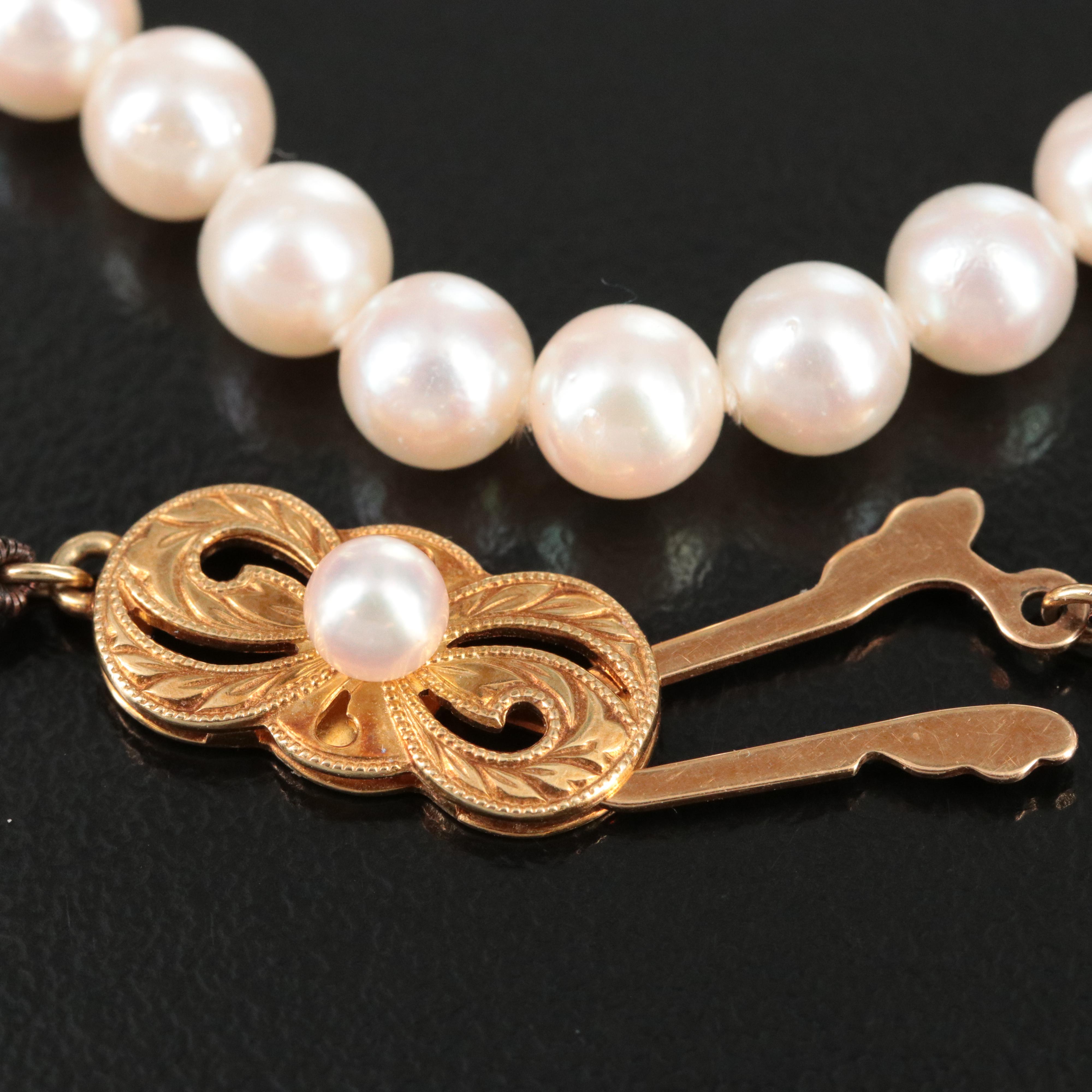 Mikimoto Pearl Bracelet with 18K Clasp