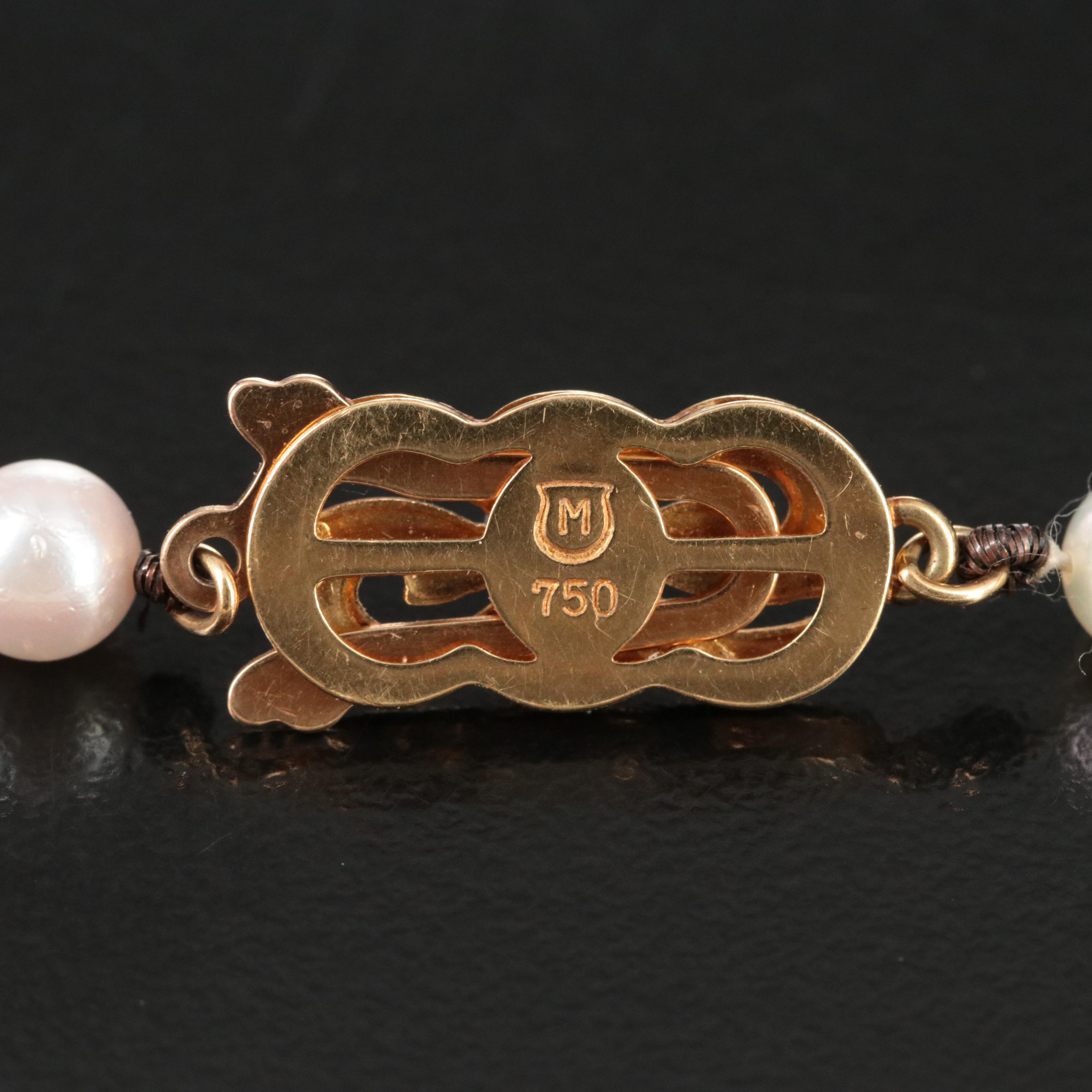 Mikimoto Pearl Bracelet with 18K Clasp