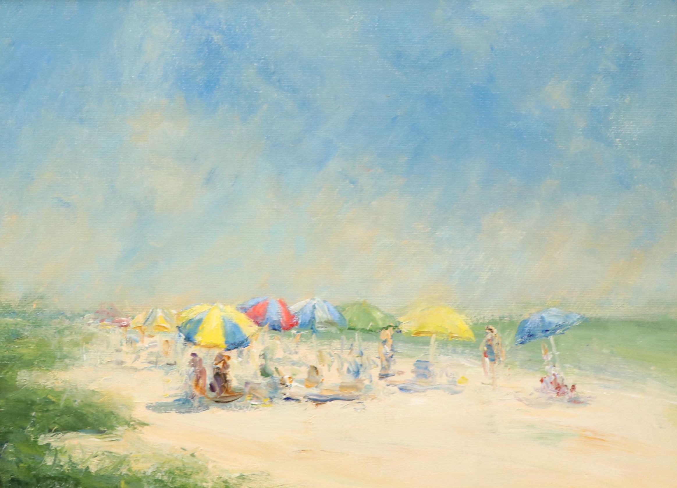 Mark Daly Impressionistic Oil Painting "Sunny Day at the Beach, Sanibel," 2012