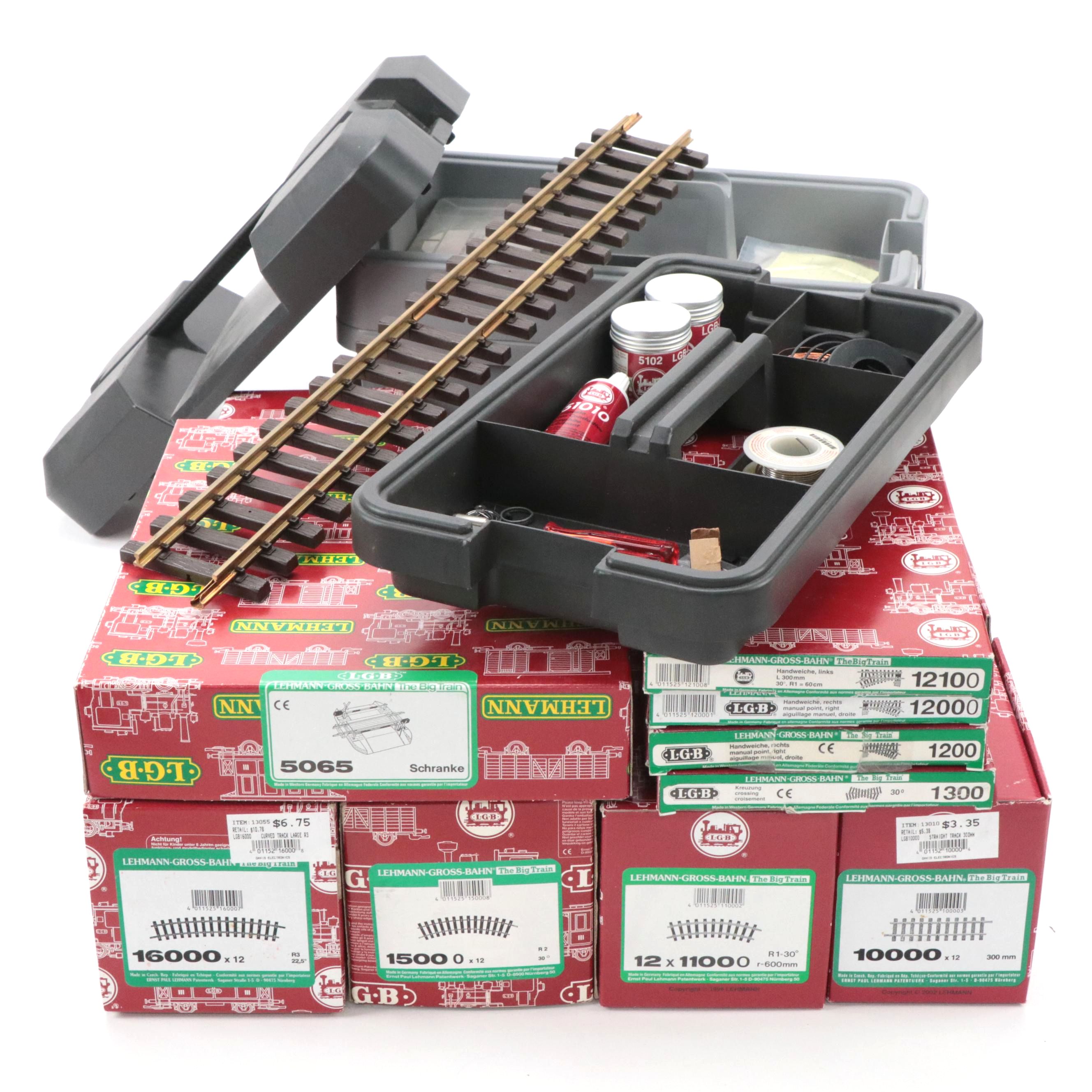 LGB G Scale Train Tracks, Road Crossing, Accessories and Craftsman Tool Case