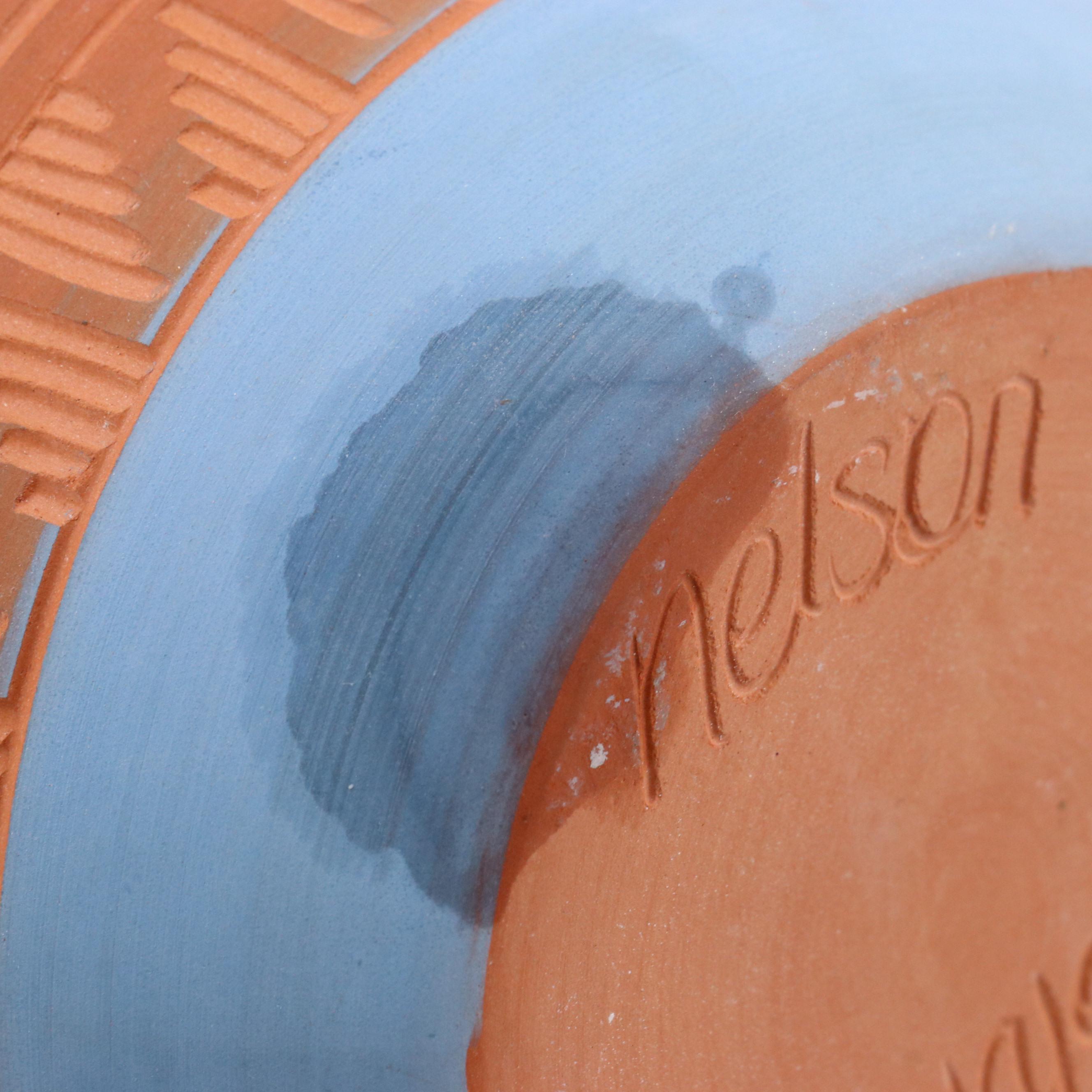 Nemadji Pottery with Nelson Navajo Sgraffito Earthenware Vase