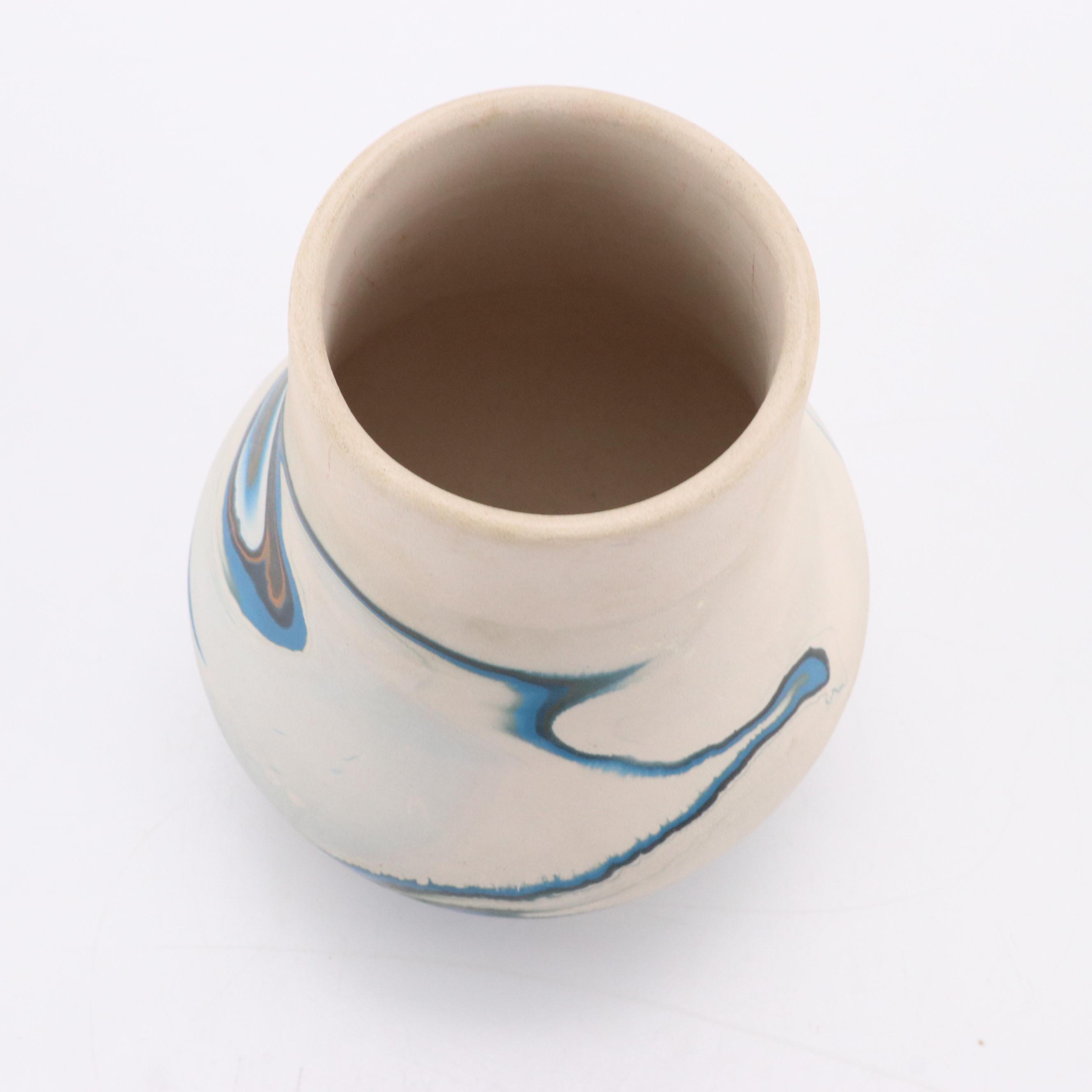 Nemadji Pottery with Nelson Navajo Sgraffito Earthenware Vase