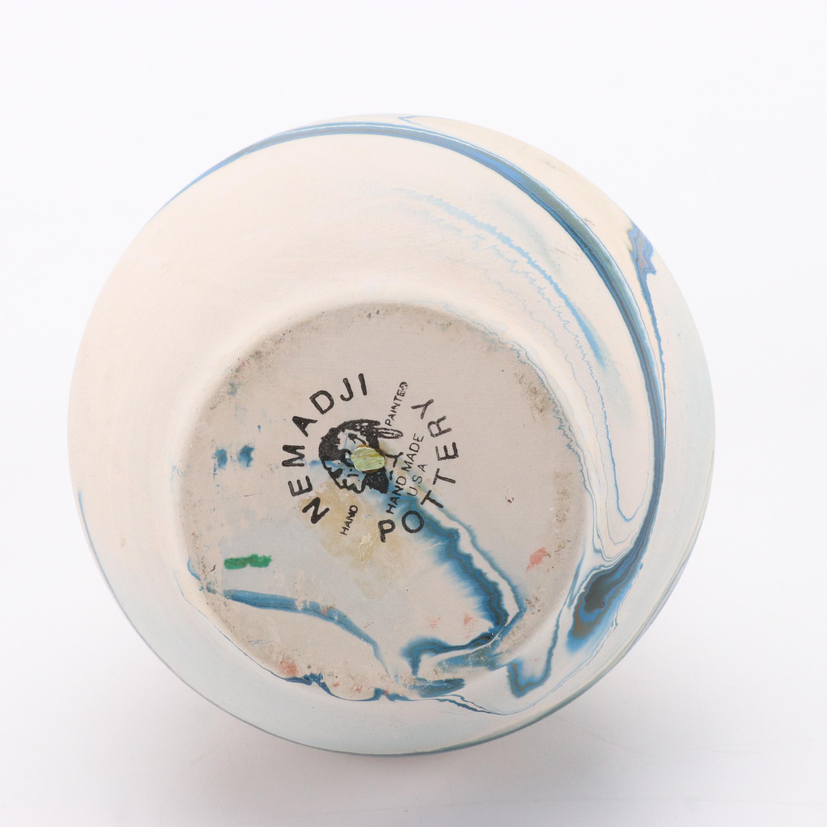 Nemadji Pottery with Nelson Navajo Sgraffito Earthenware Vase