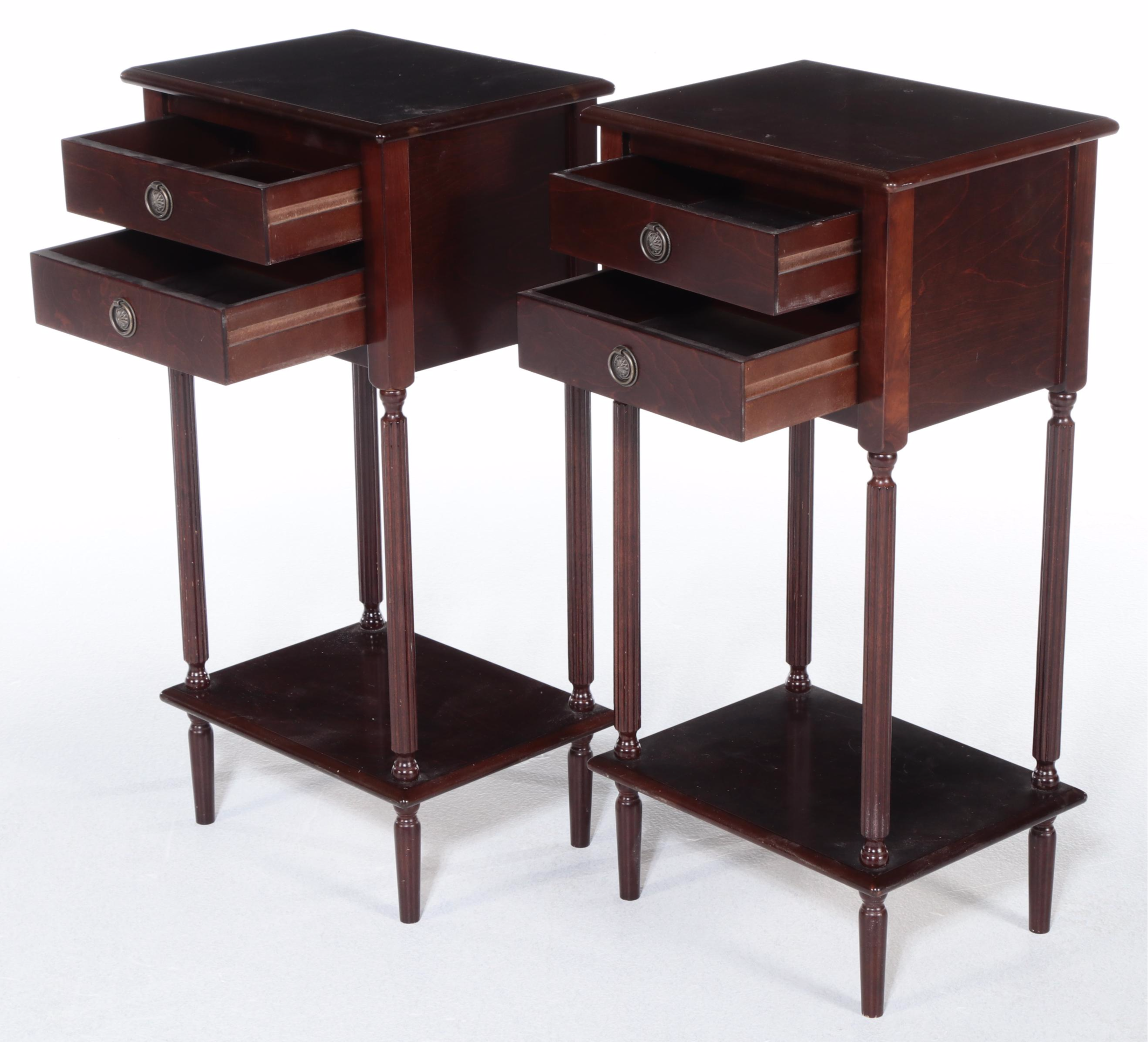 Pair of Bombay Company Federal Style Mahogany Nightstands