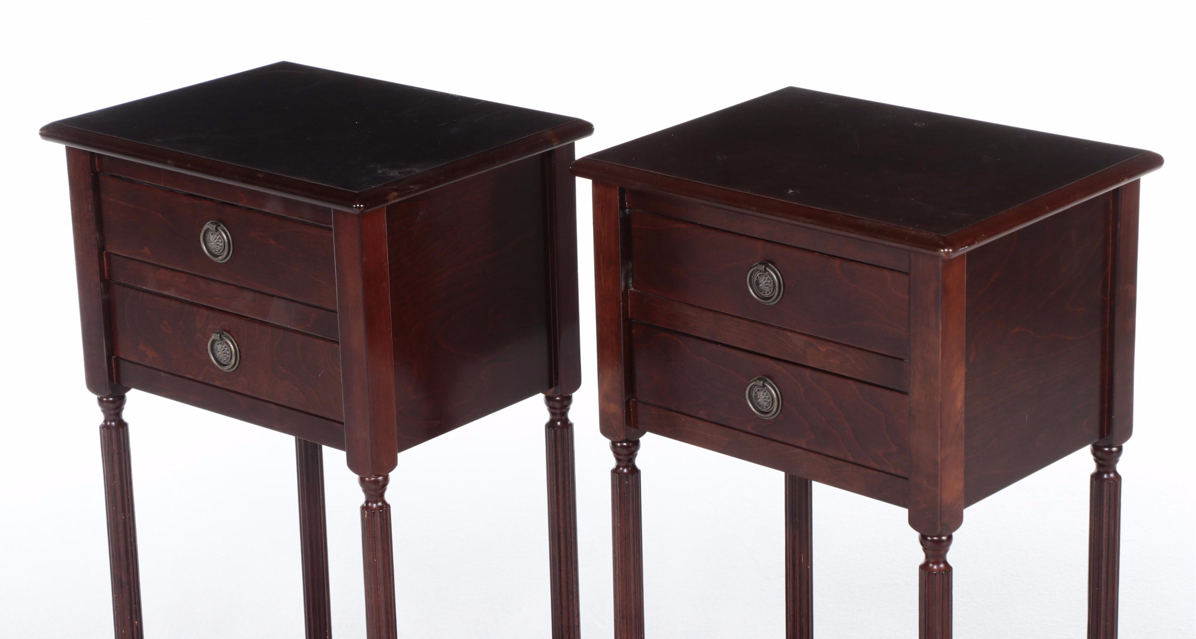 Pair of Bombay Company Federal Style Mahogany Nightstands