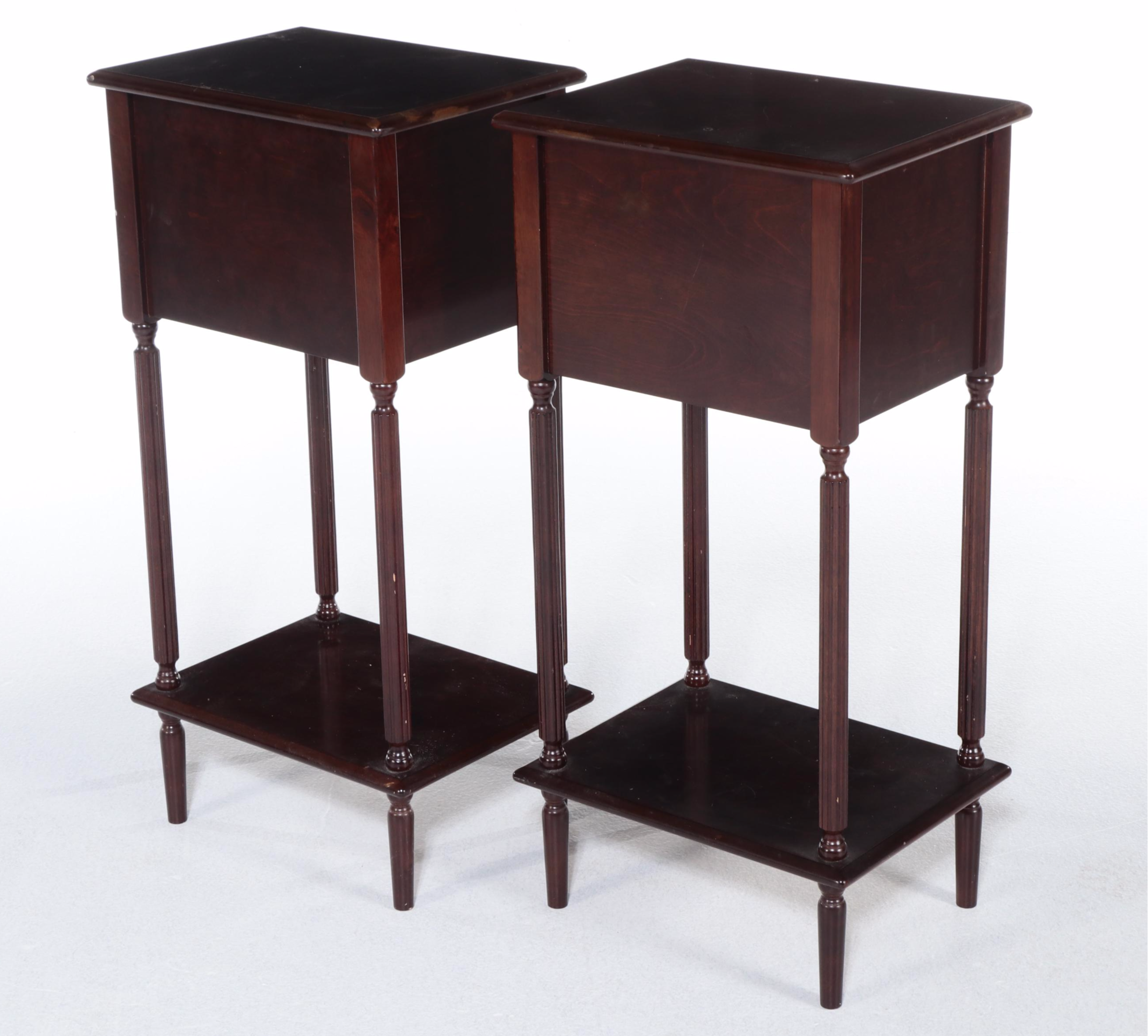 Pair of Bombay Company Federal Style Mahogany Nightstands