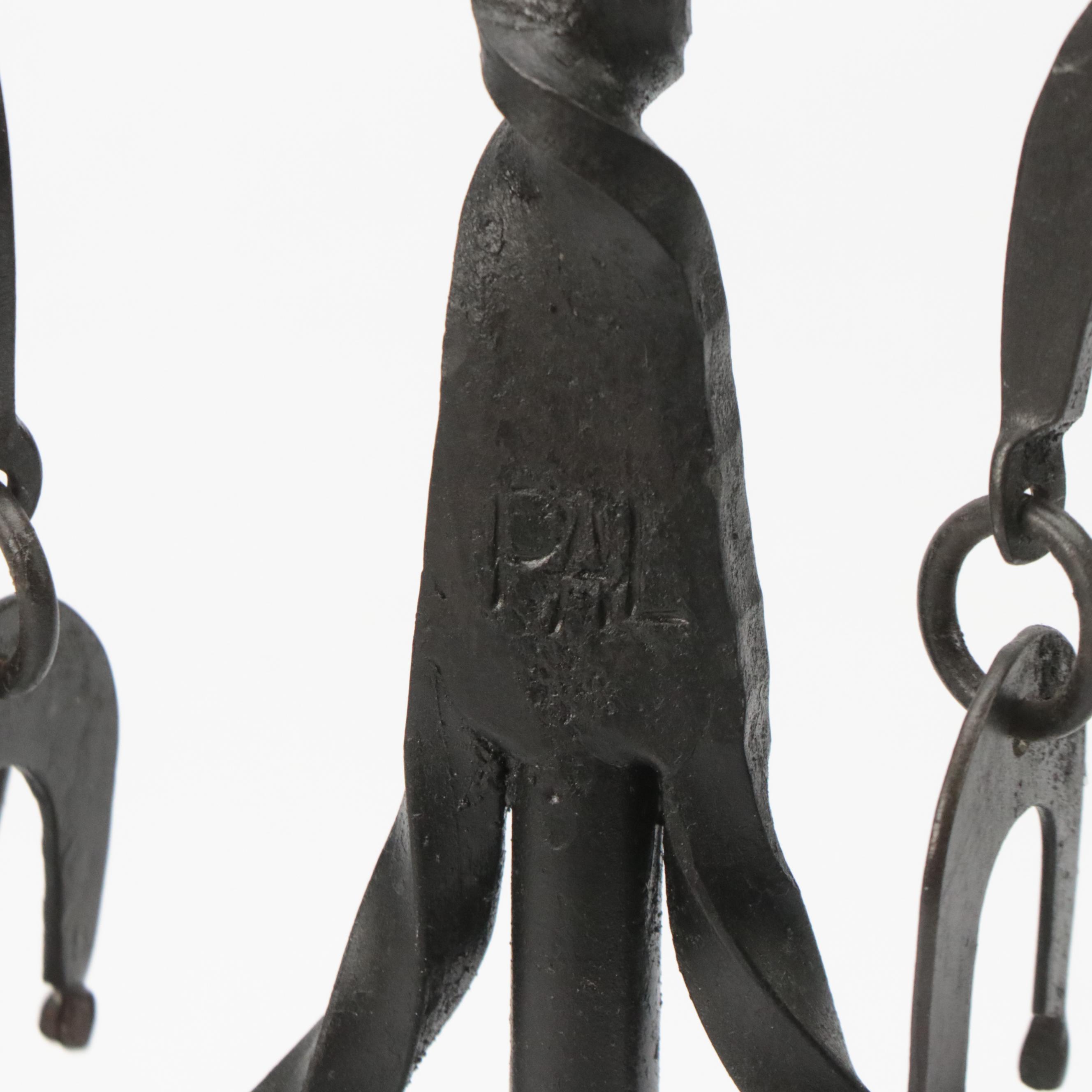 Swedish Hand-Forged 18th Century Reproduction Wrought Iron Candelabra