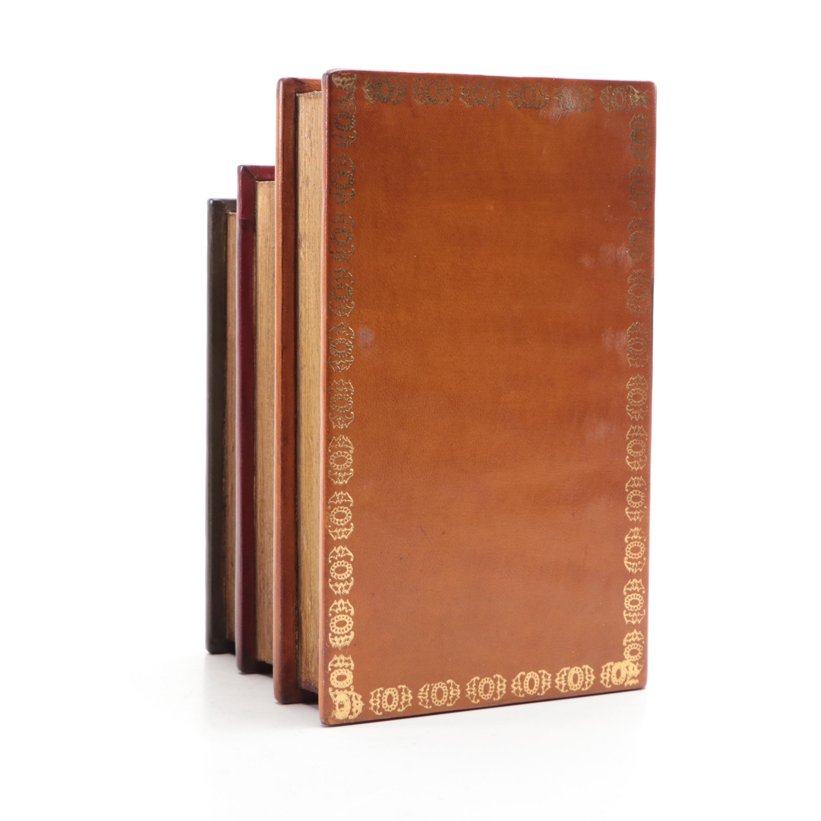 Italian Faux Leather and Wood Faux Book Bookends