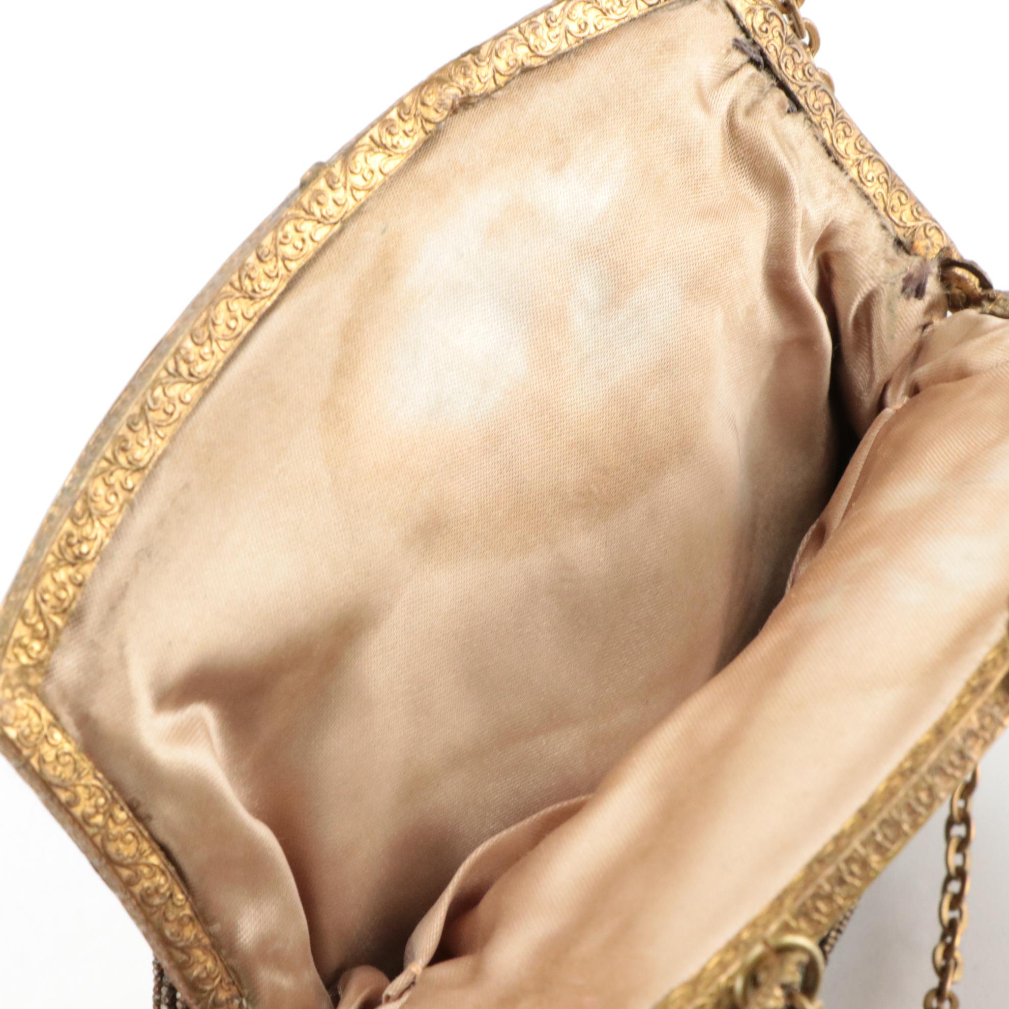 Vintage Embroidered and Micro-Bead Embellished Floral Frame Bag