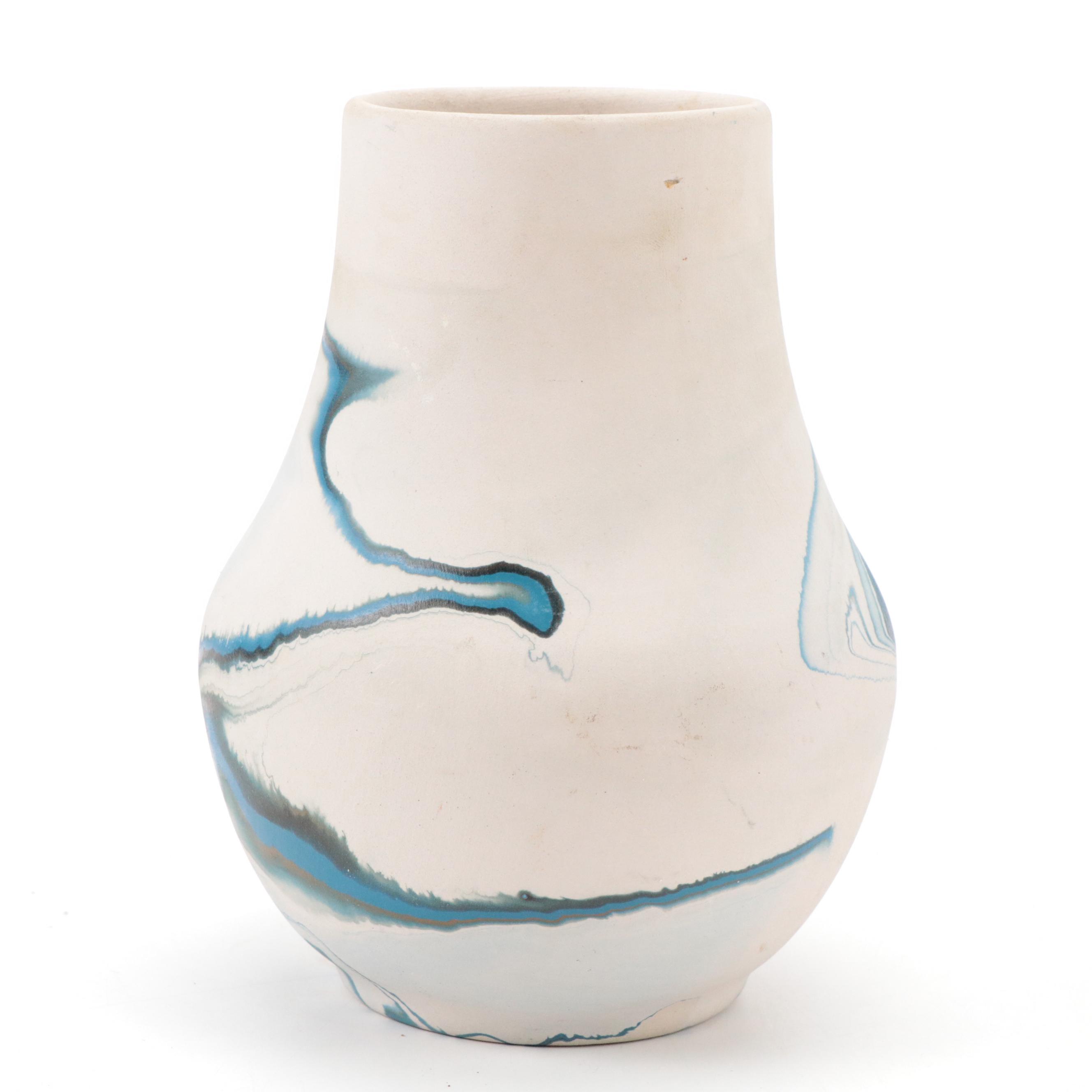 Nemadji Pottery with Nelson Navajo Sgraffito Earthenware Vase