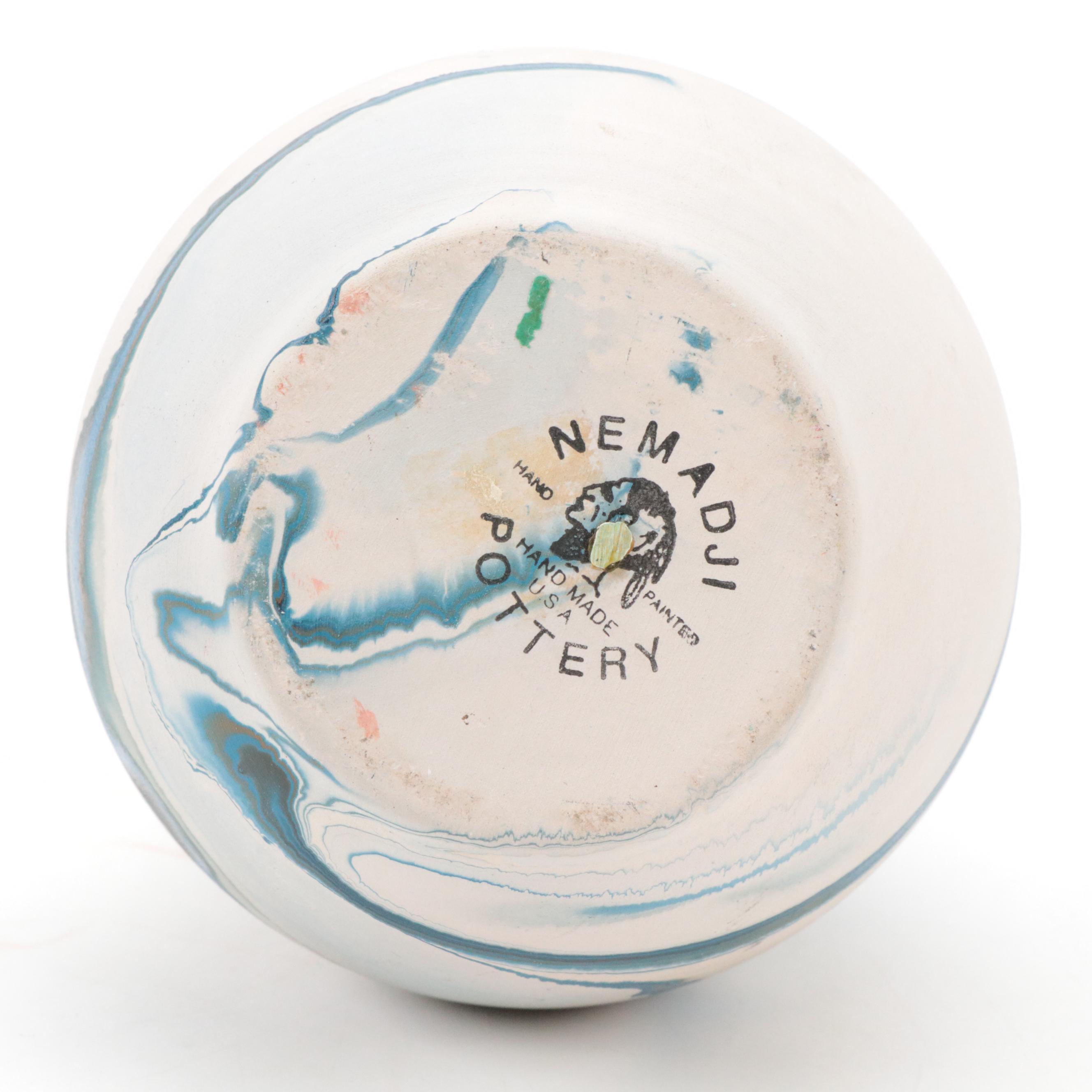 Nemadji Pottery with Nelson Navajo Sgraffito Earthenware Vase