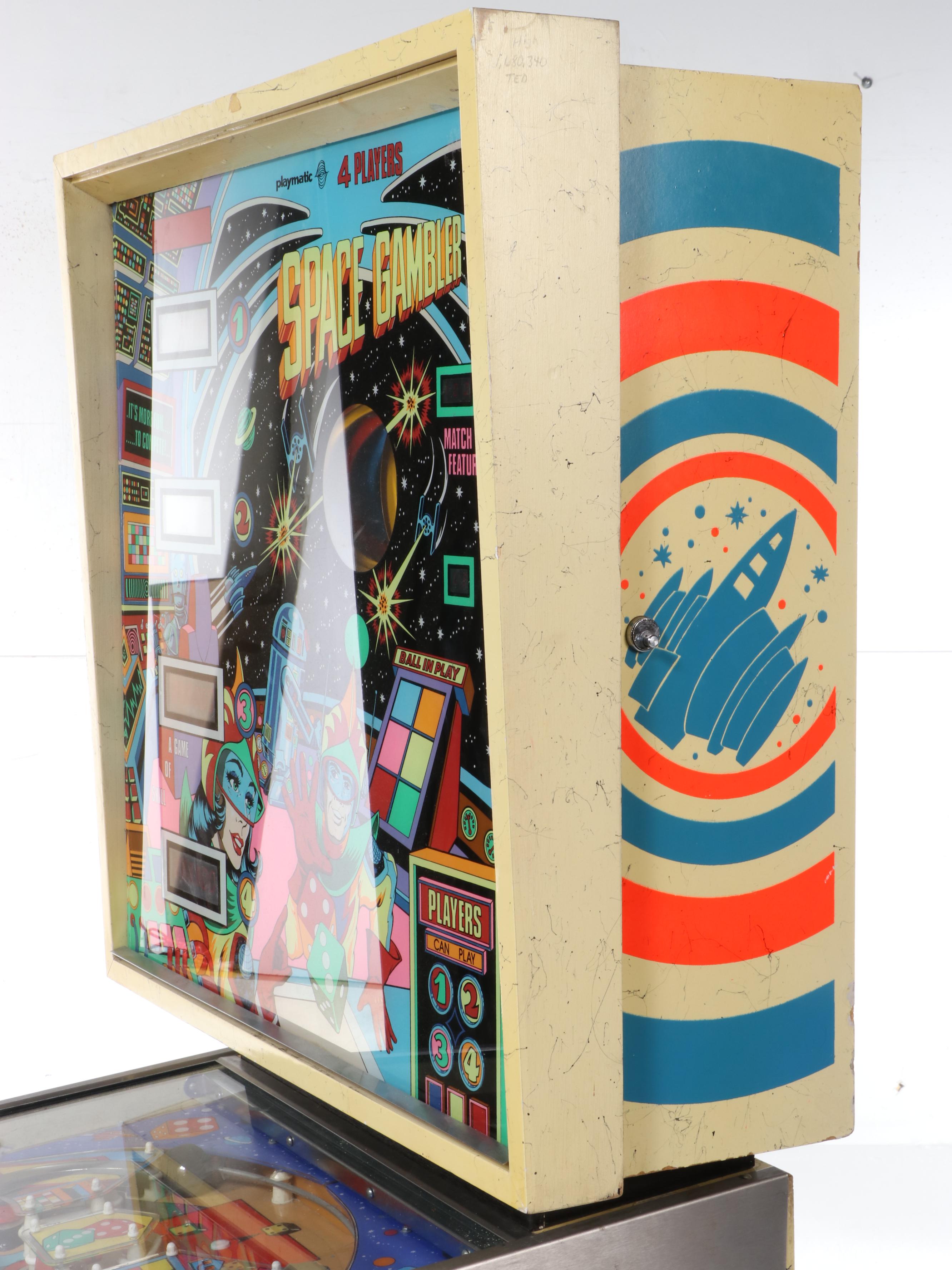 Playmatic Space Gambler Four-Player Pinball Arcade Machine, Late 20th Century