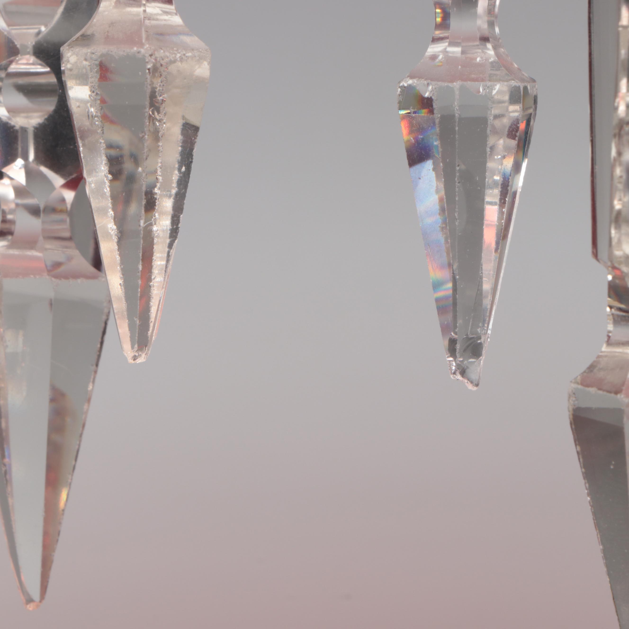 Victorian Style Enameled Ruby Glass Mantel Lusters