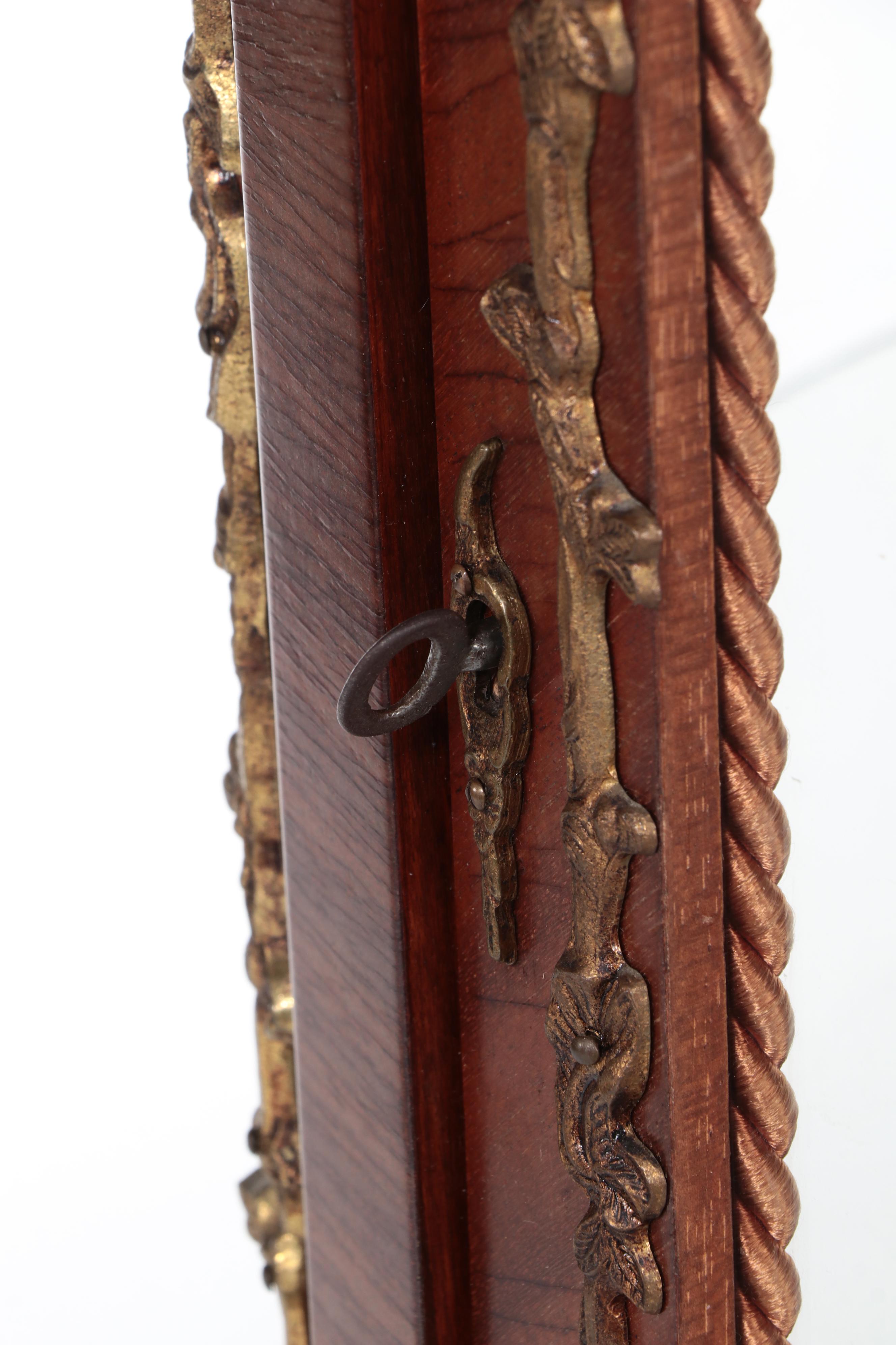 French Louis XVI Ormolu Mounted Walnut Round Vitrine, Late 19th/ Early 20th C.