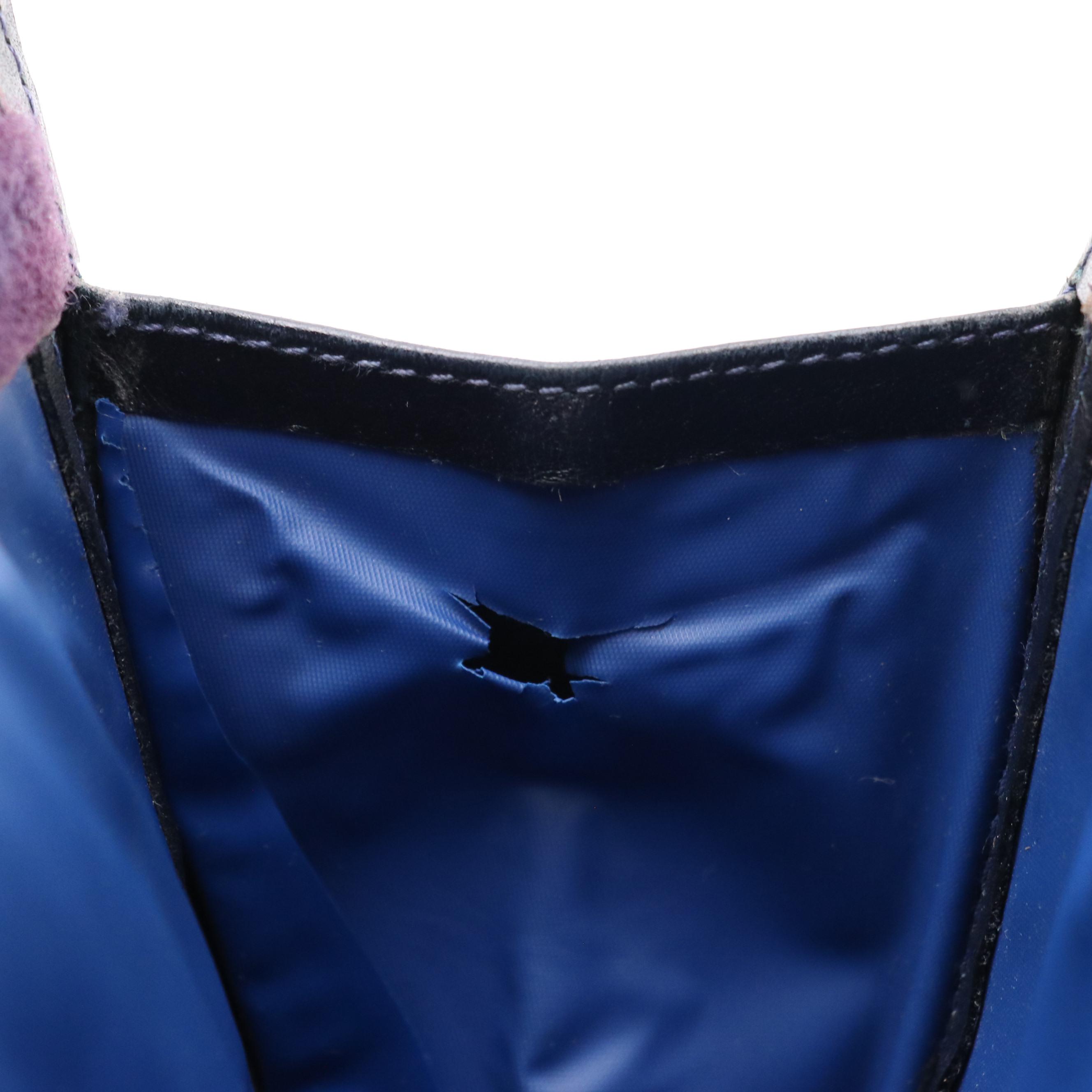 Gucci Parfums Velcro Clutch in Navy GG Supreme Canvas & Leather with Web Stripe