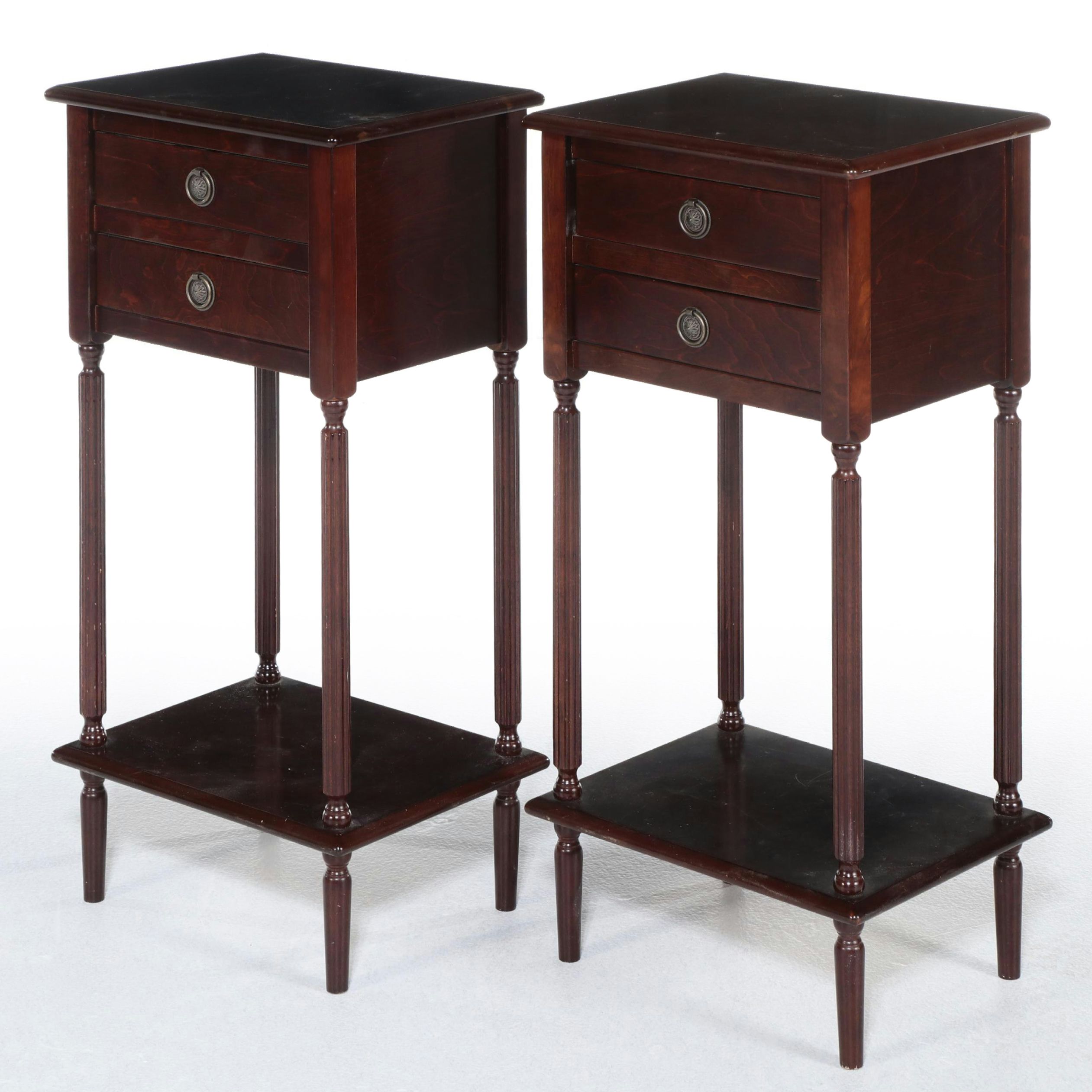 Pair of Bombay Company Federal Style Mahogany Nightstands