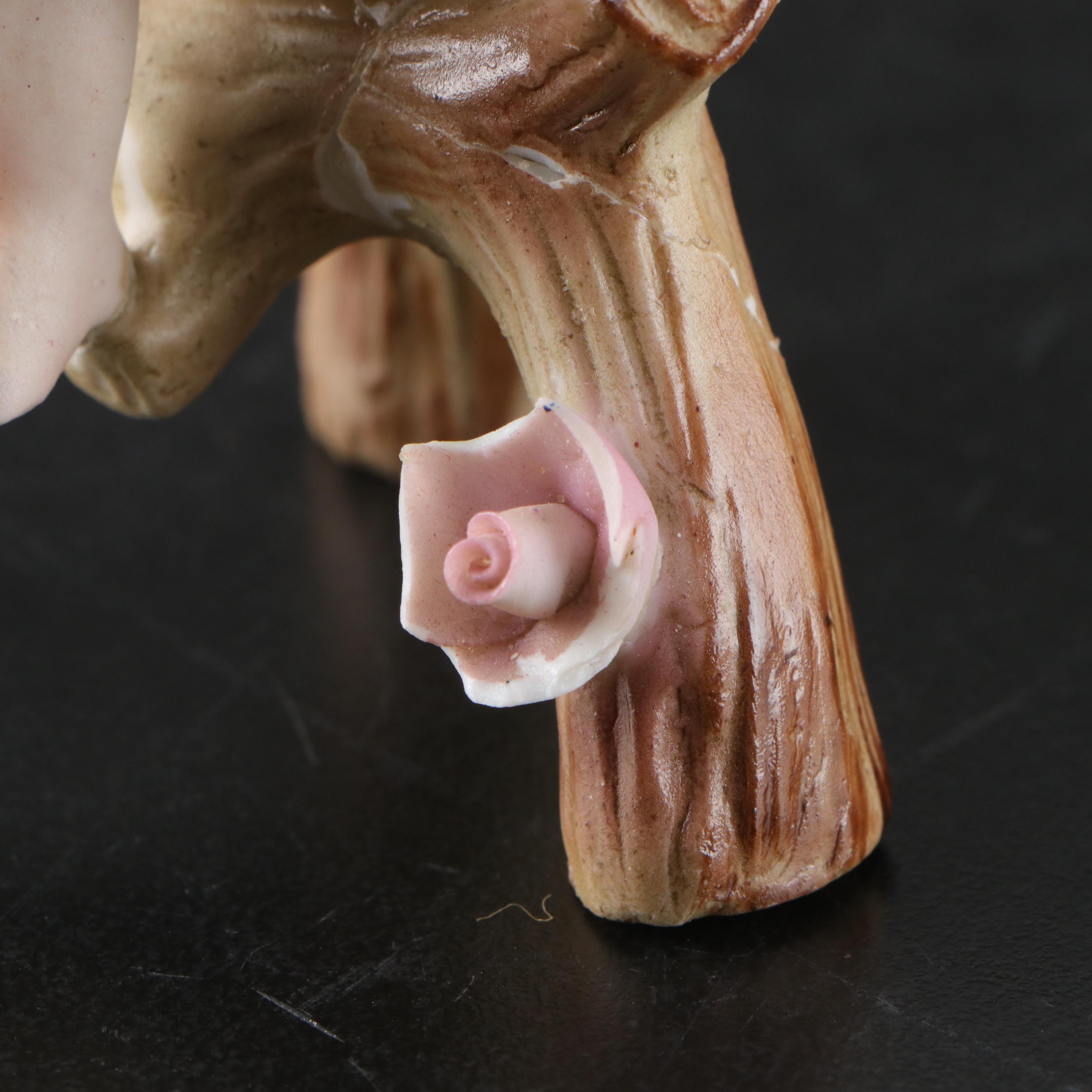 Japanese Porcelain Cherub Figures and Vanity Trays with Limoges Jar and More