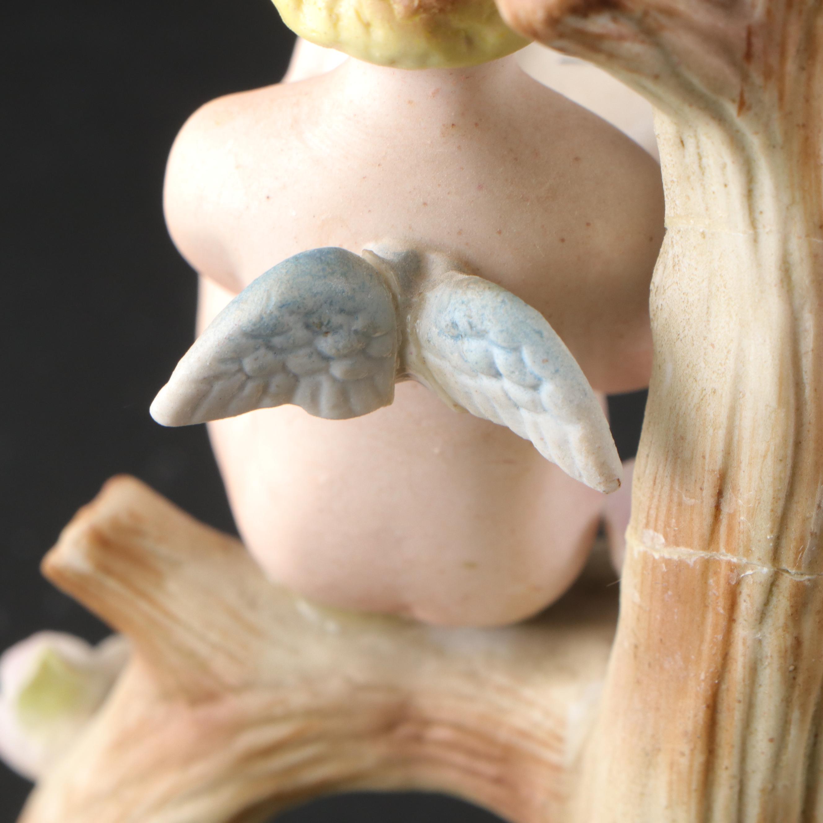 Japanese Porcelain Cherub Figures and Vanity Trays with Limoges Jar and More