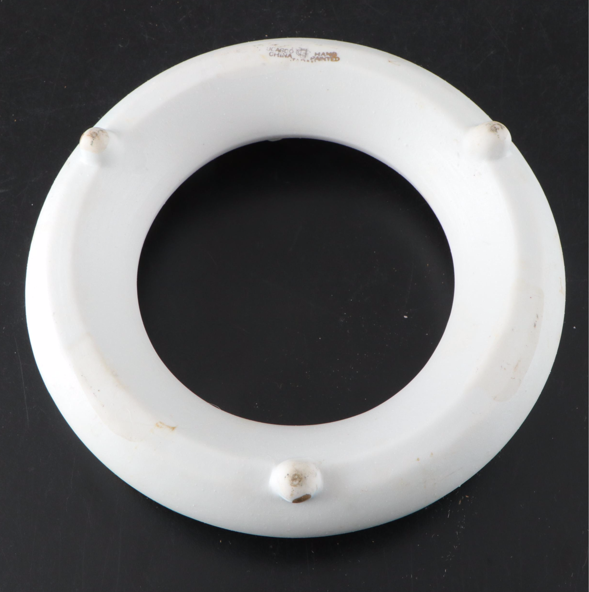 Japanese Porcelain Cherub Figures and Vanity Trays with Limoges Jar and More