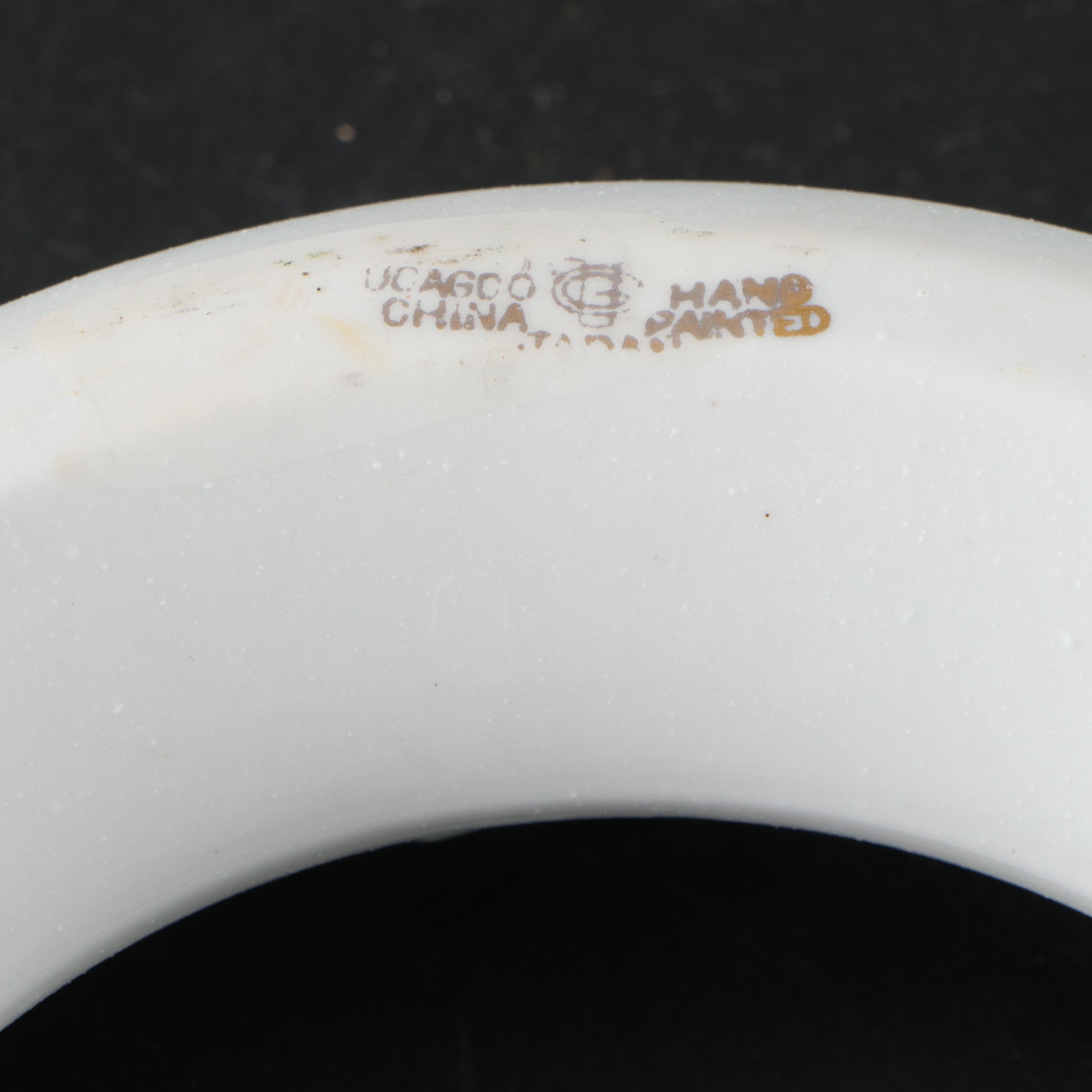 Japanese Porcelain Cherub Figures and Vanity Trays with Limoges Jar and More