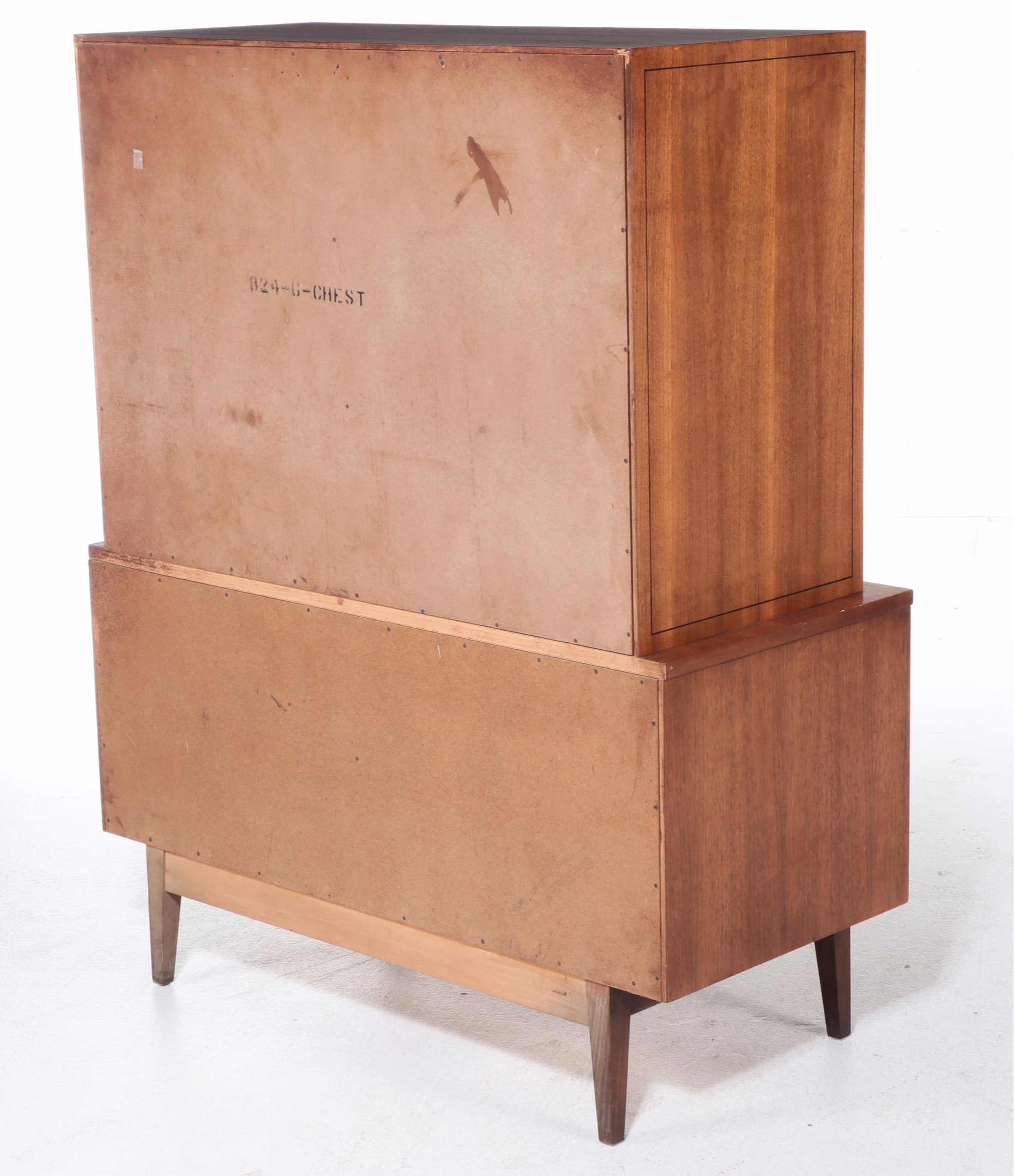 American of Martinsville Mid Century Modern Walnut Five-Drawer Chest