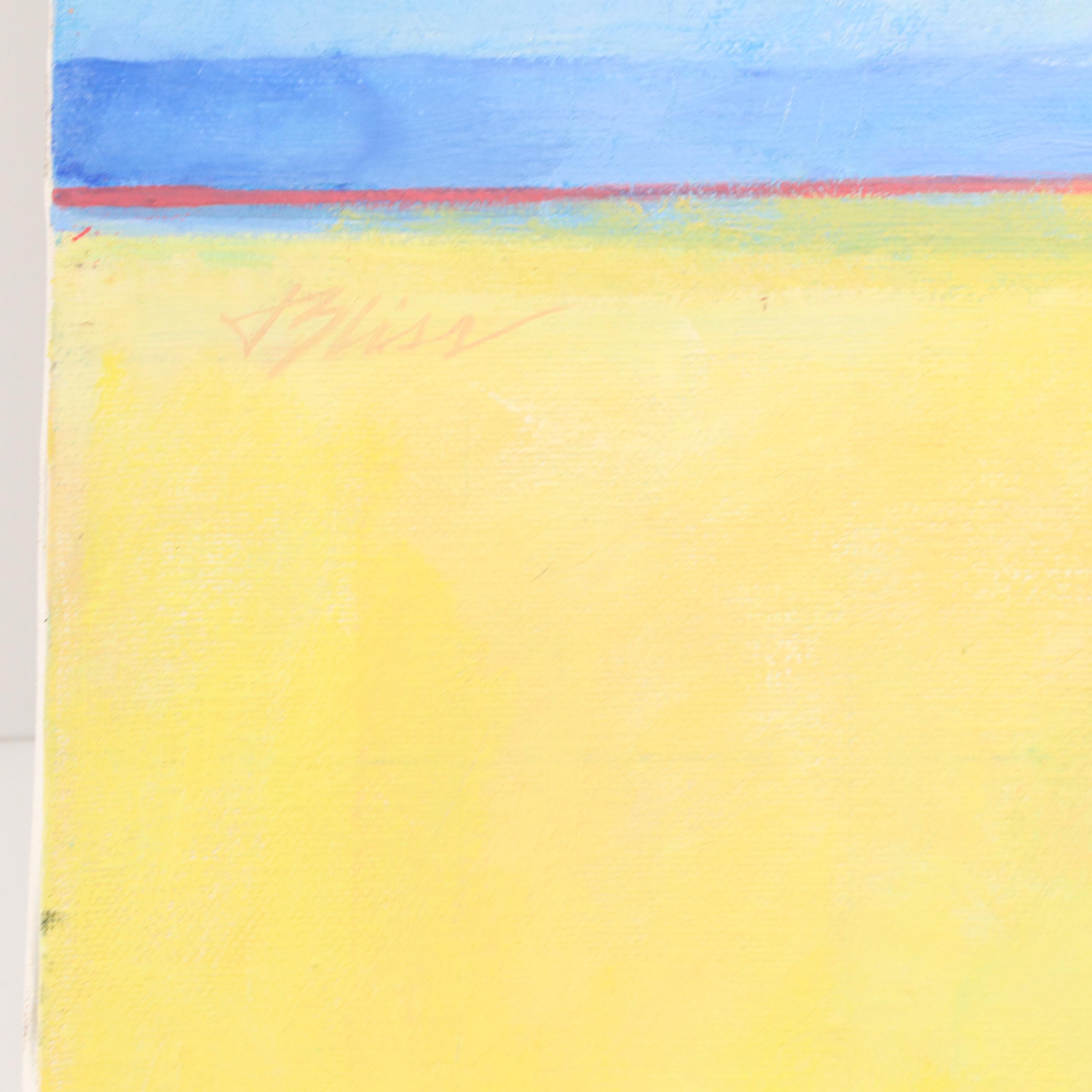 Roslyn C. Bliss Abstract Acrylic Painting, Late 20th Century