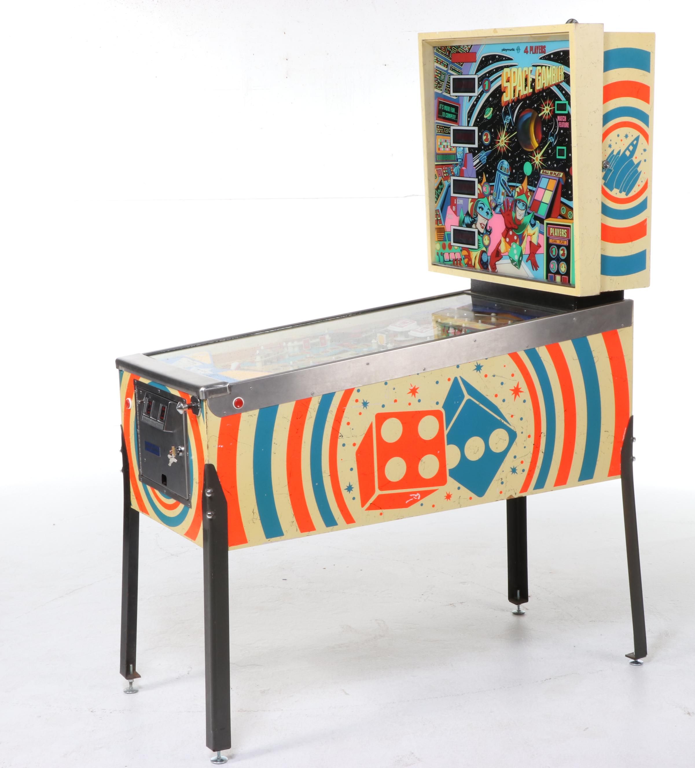 Playmatic Space Gambler Four-Player Pinball Arcade Machine, Late 20th Century