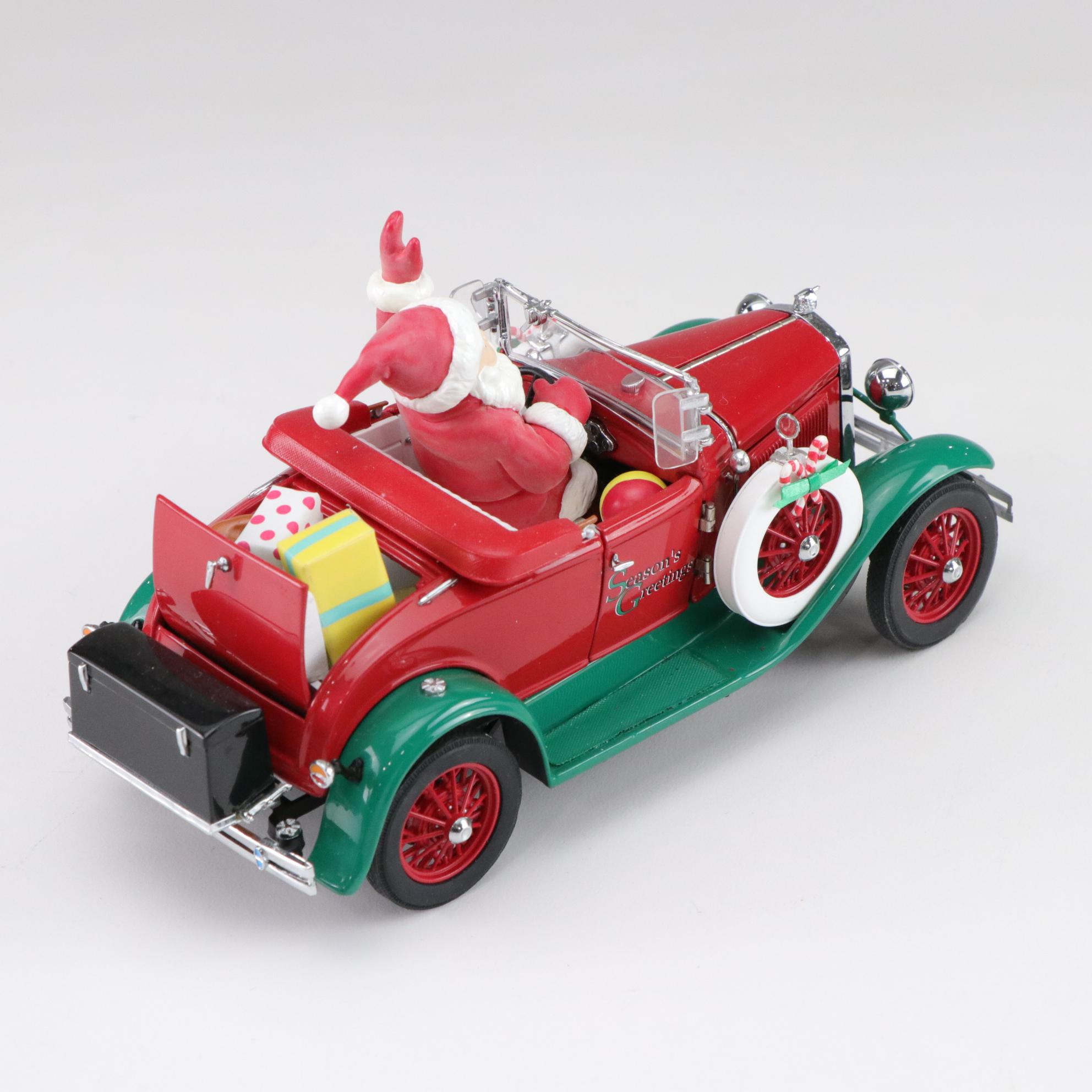 Santa Figurines in Classic Cars, Sleigh and More