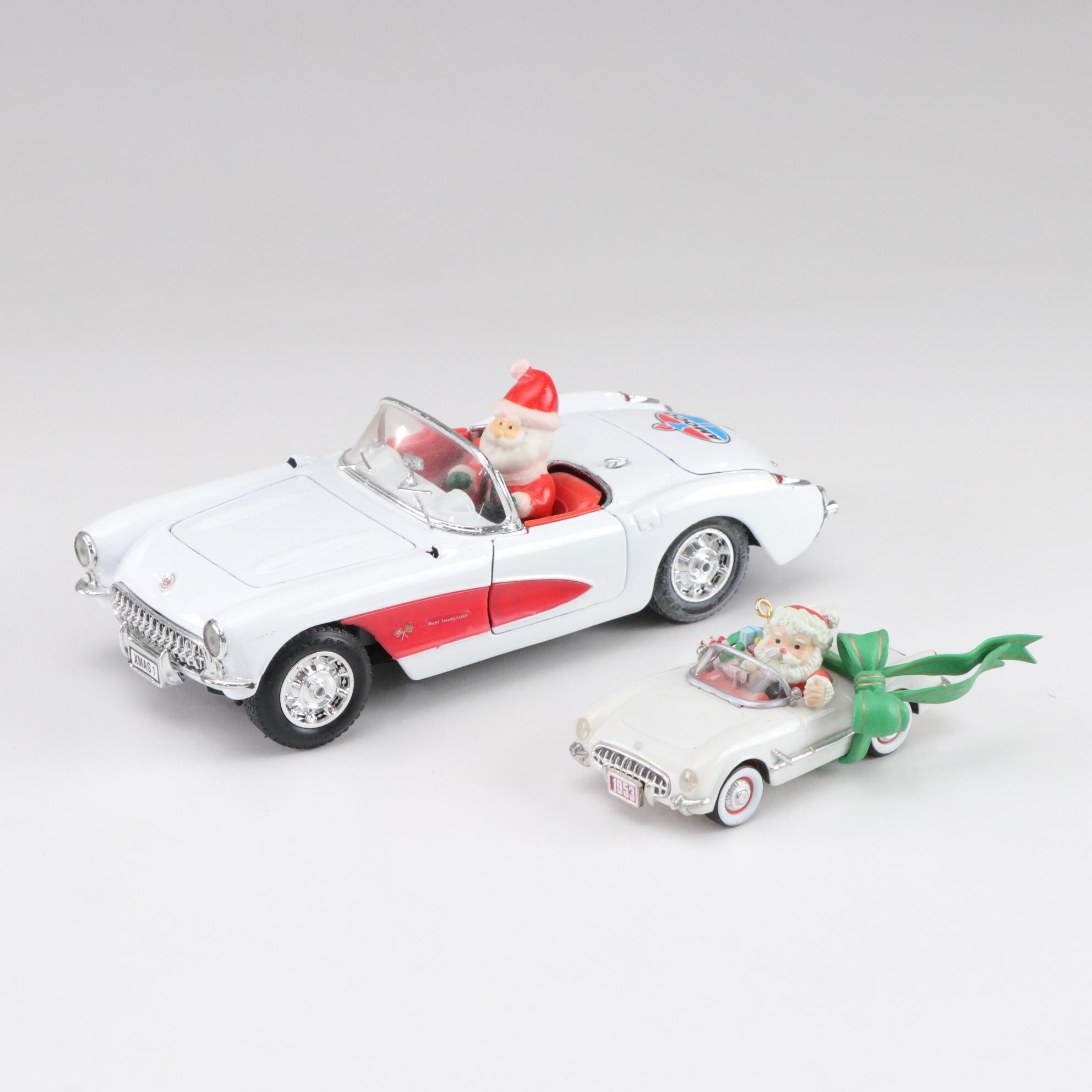 Santa Figurines in Classic Cars, Sleigh and More
