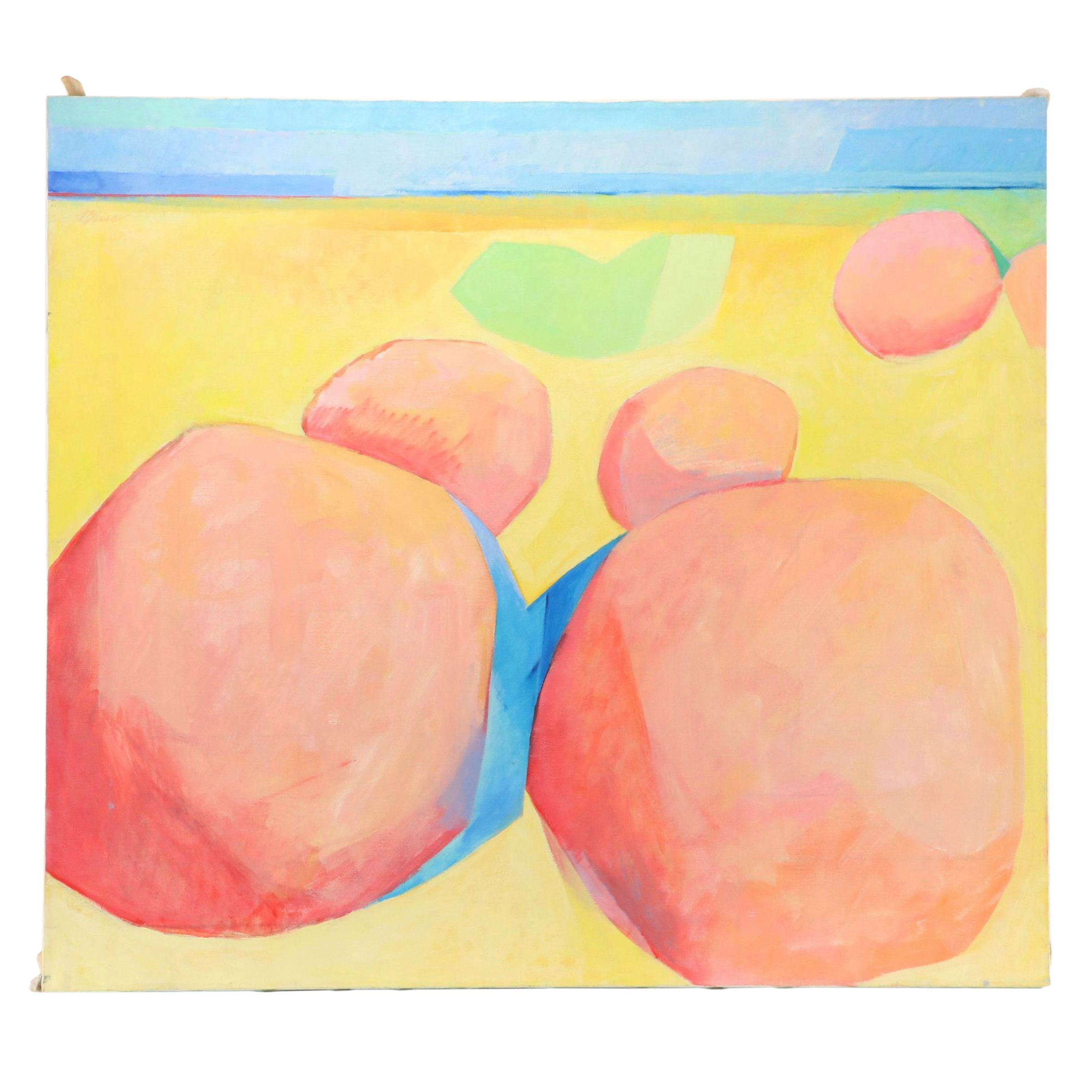 Roslyn C. Bliss Abstract Acrylic Painting, Late 20th Century