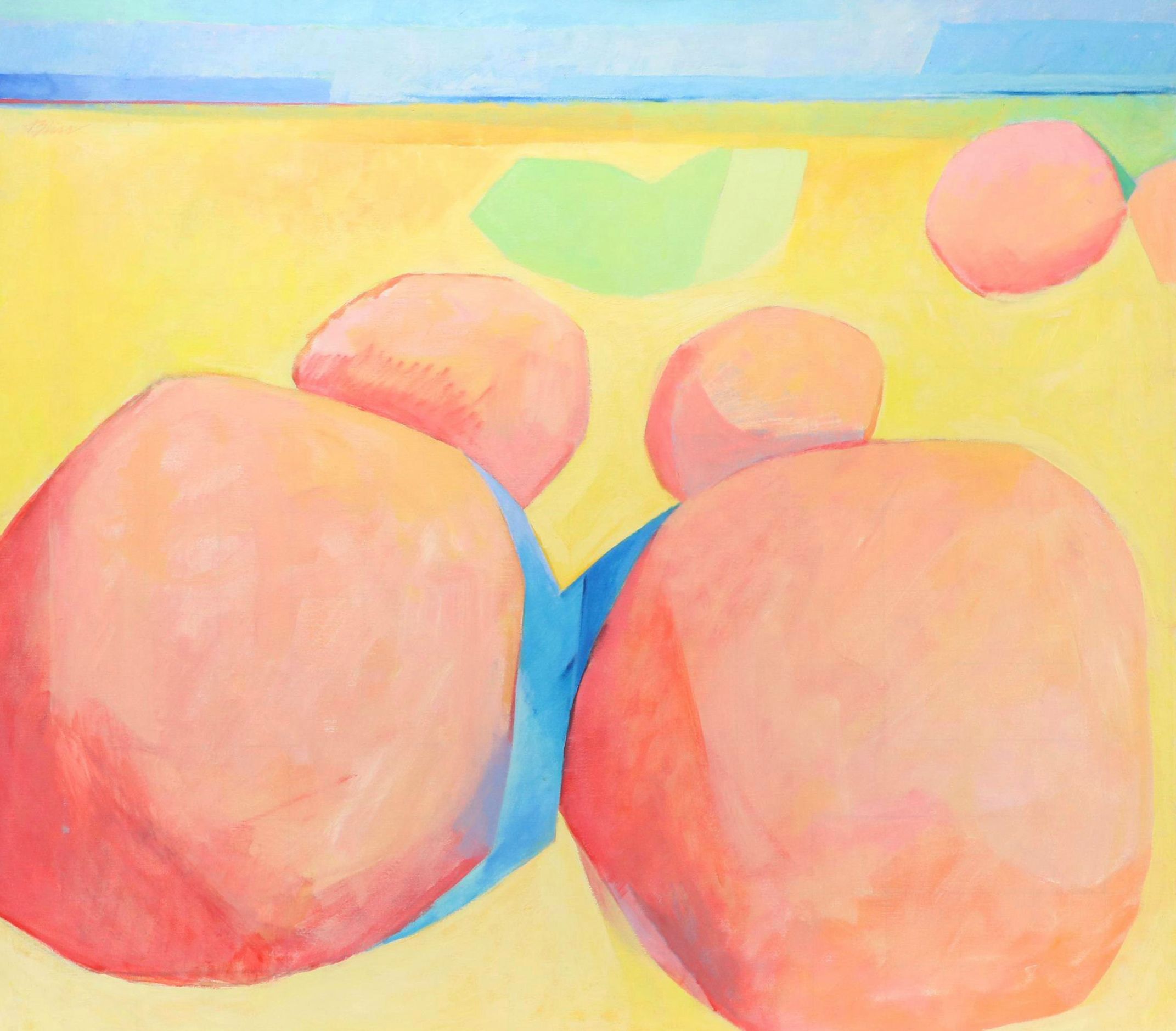 Roslyn C. Bliss Abstract Acrylic Painting, Late 20th Century