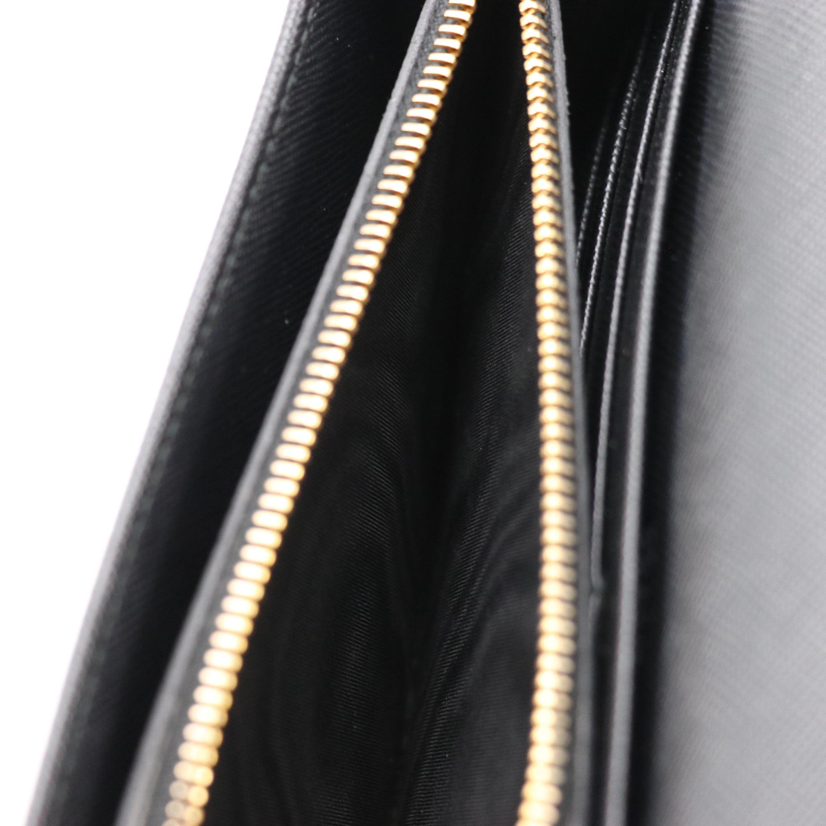 Prada Black Saffiano Leather Continental Wallet