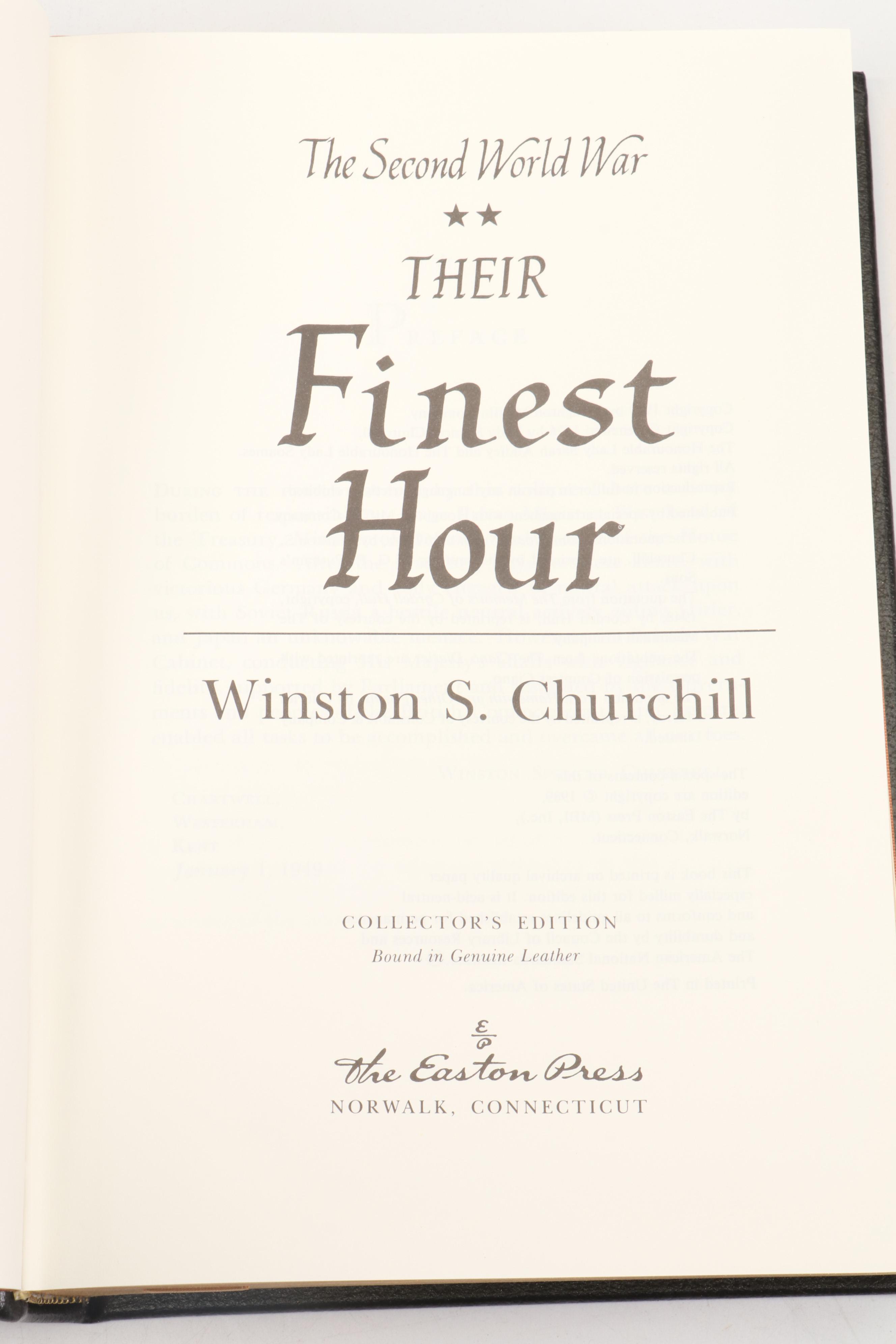 Winston S. Churchill Easton Press Collector's Edition Histories
