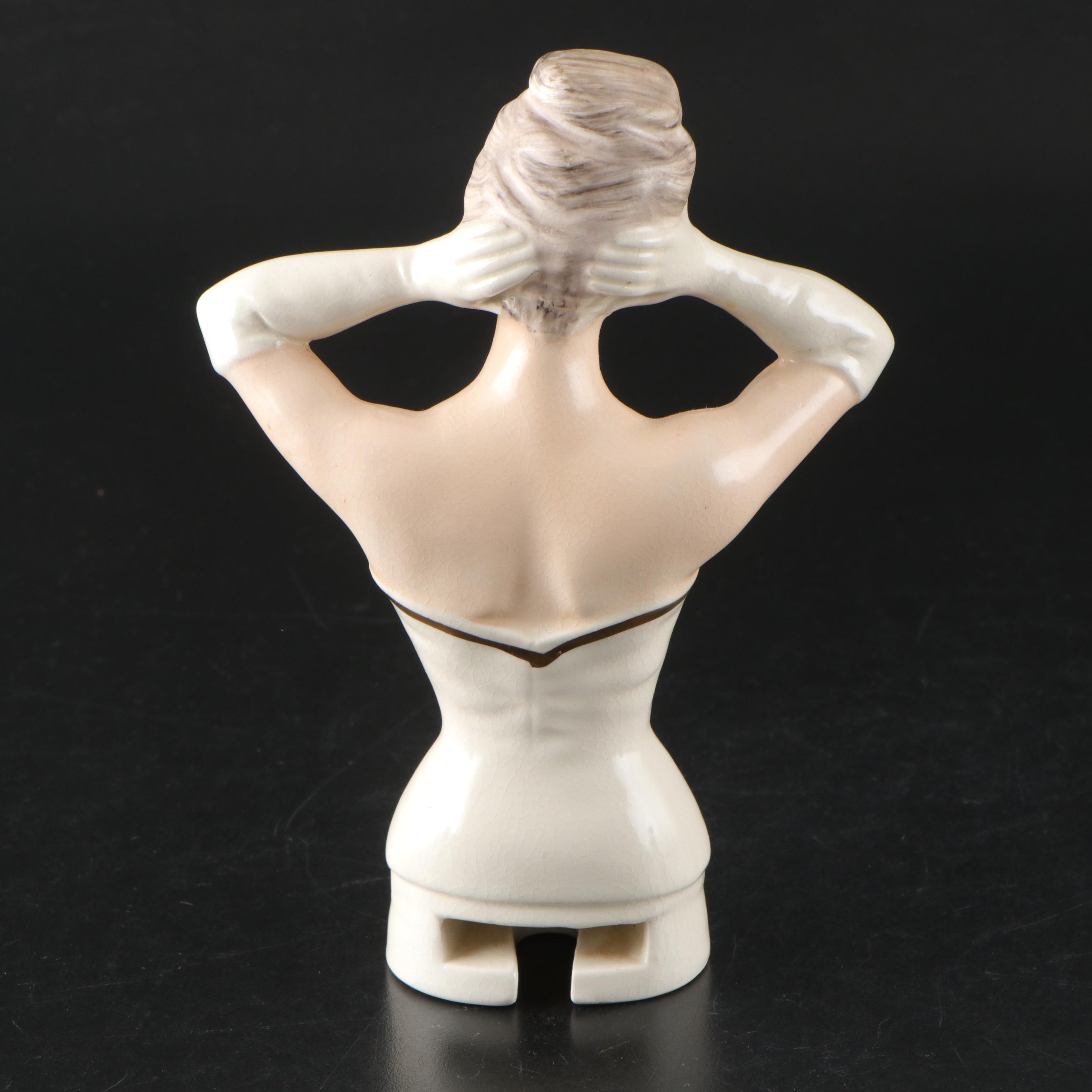 Radnor Bone China White Roses Figure & Japanese Porcelain Boudoir Lamp Half Doll