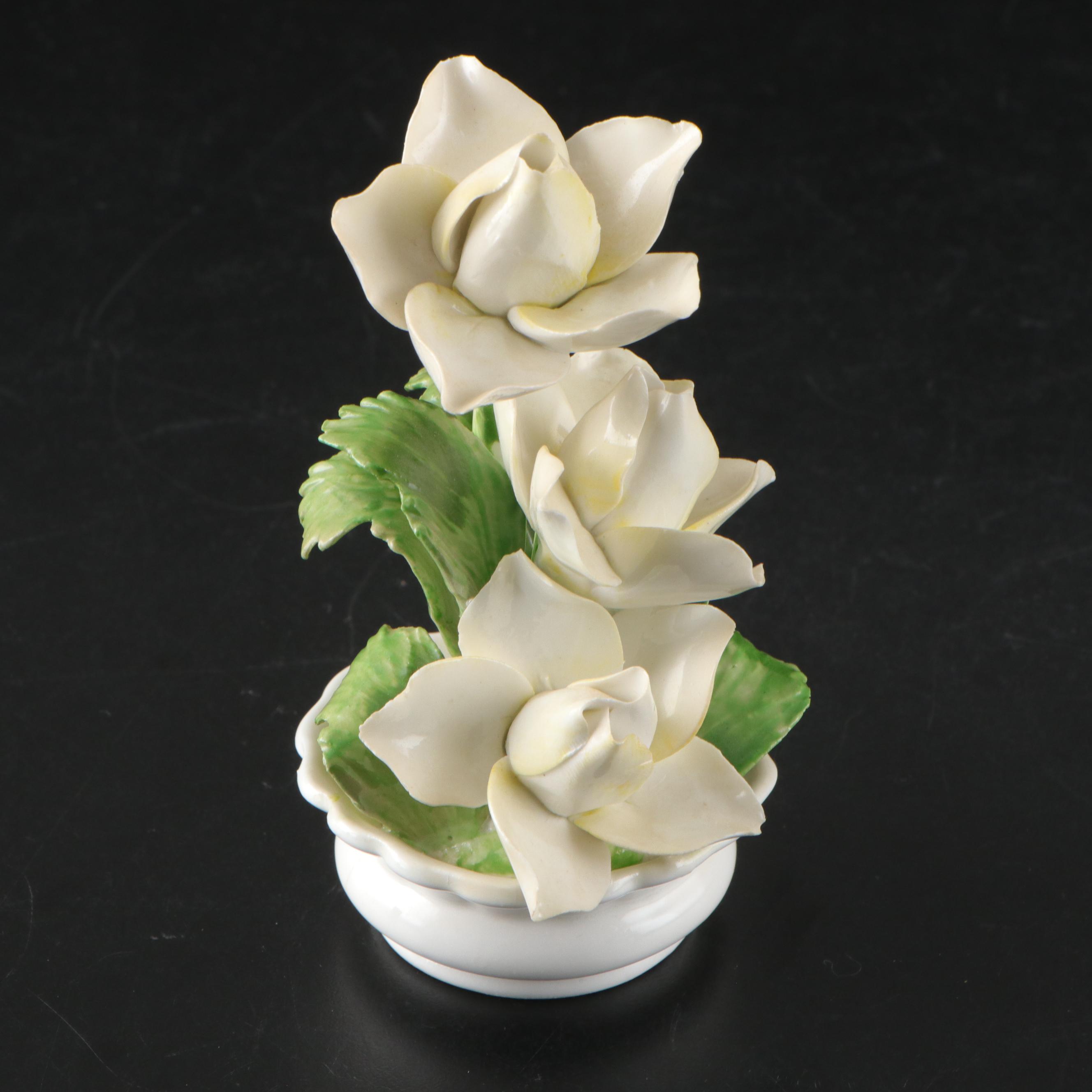 Radnor Bone China White Roses Figure & Japanese Porcelain Boudoir Lamp Half Doll