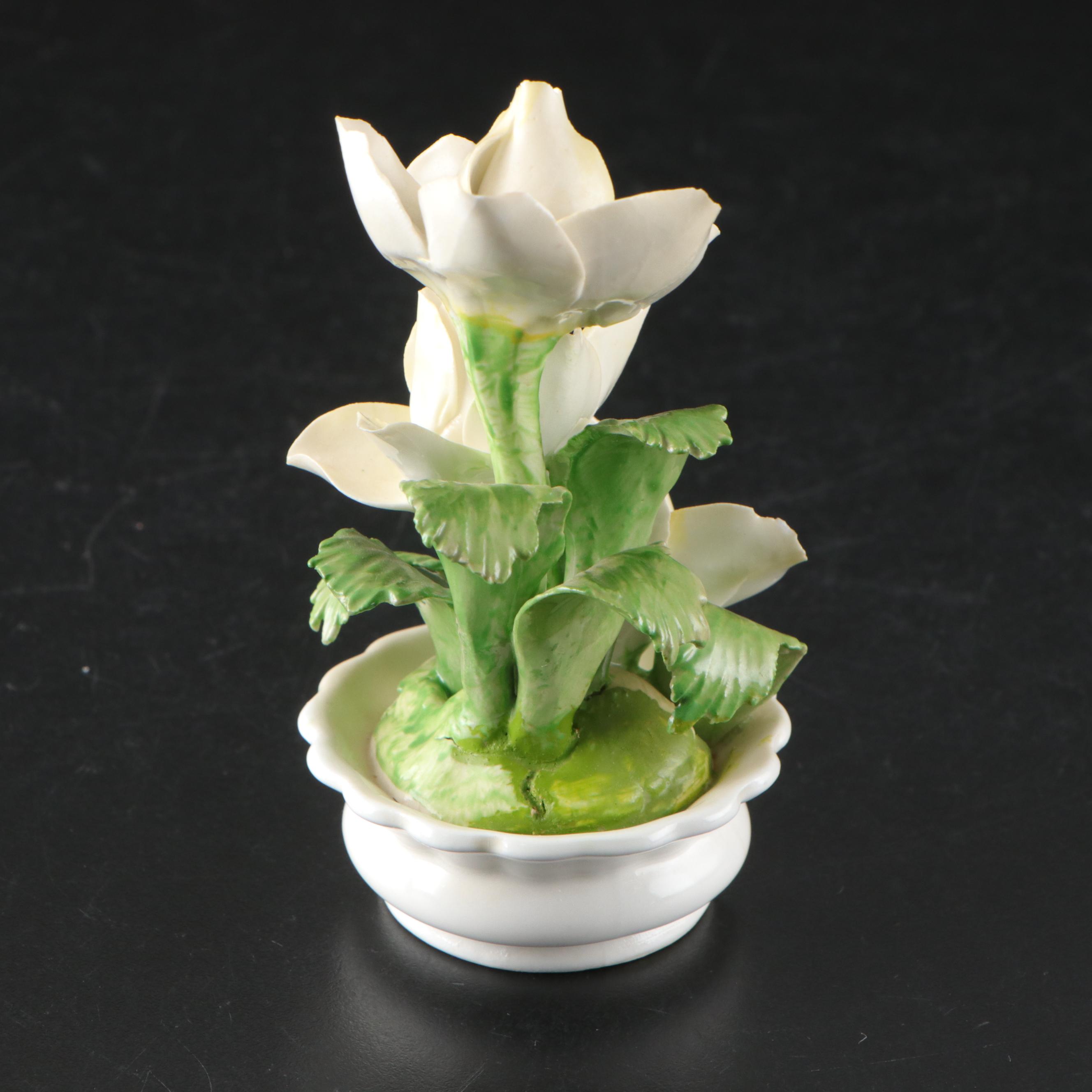 Radnor Bone China White Roses Figure & Japanese Porcelain Boudoir Lamp Half Doll