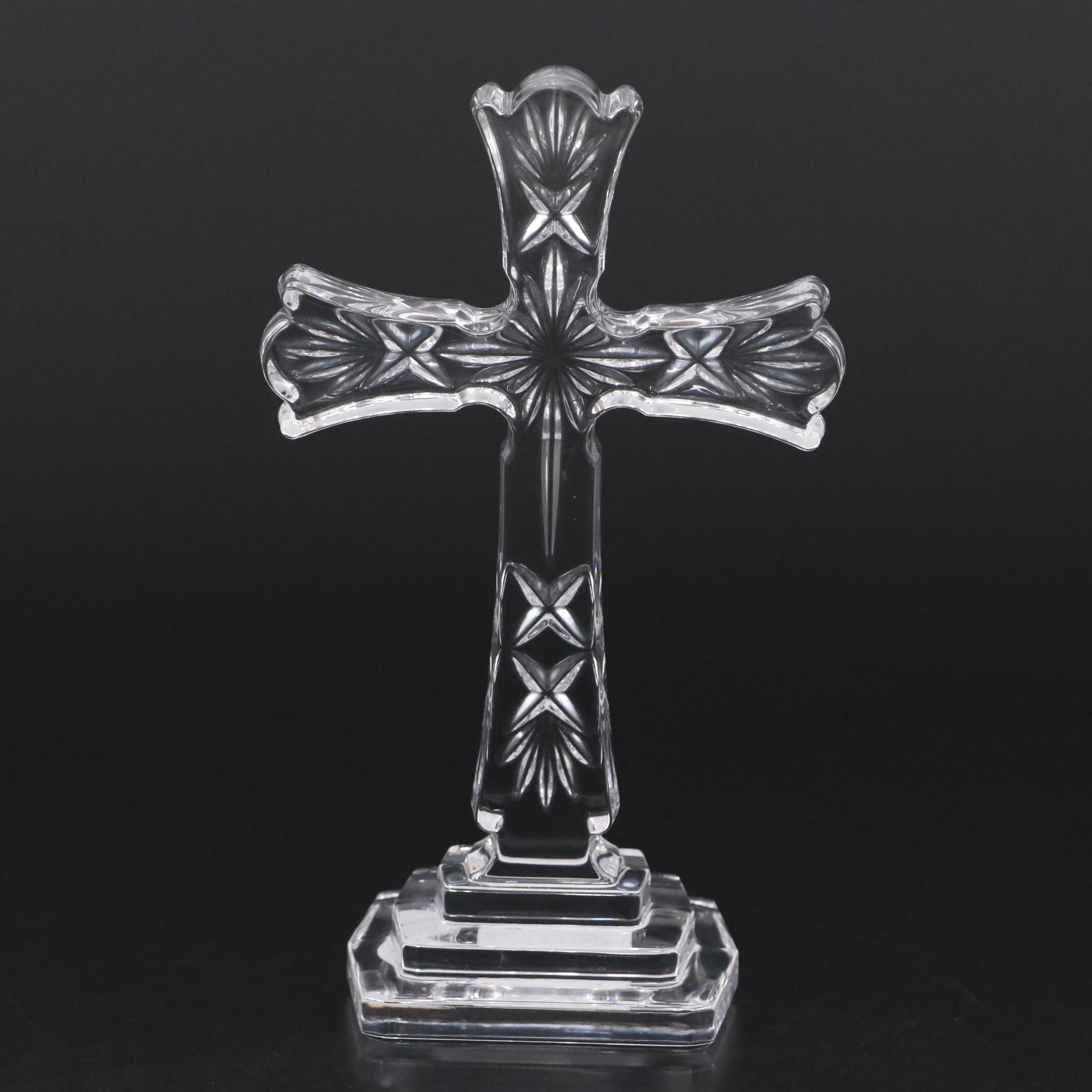 Waterford Crystal Standing Cross Figurine with Original Box