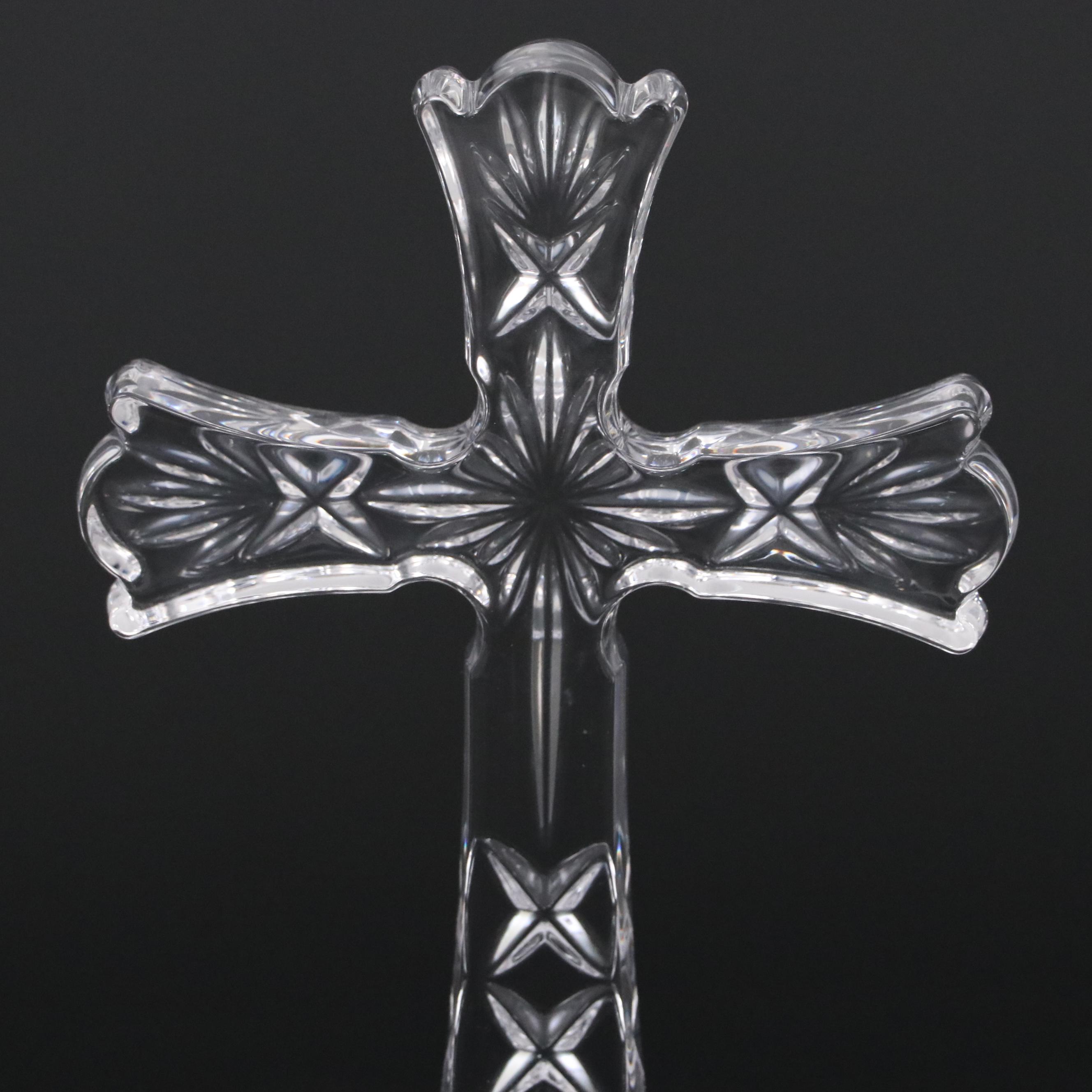Waterford Crystal Standing Cross Figurine with Original Box