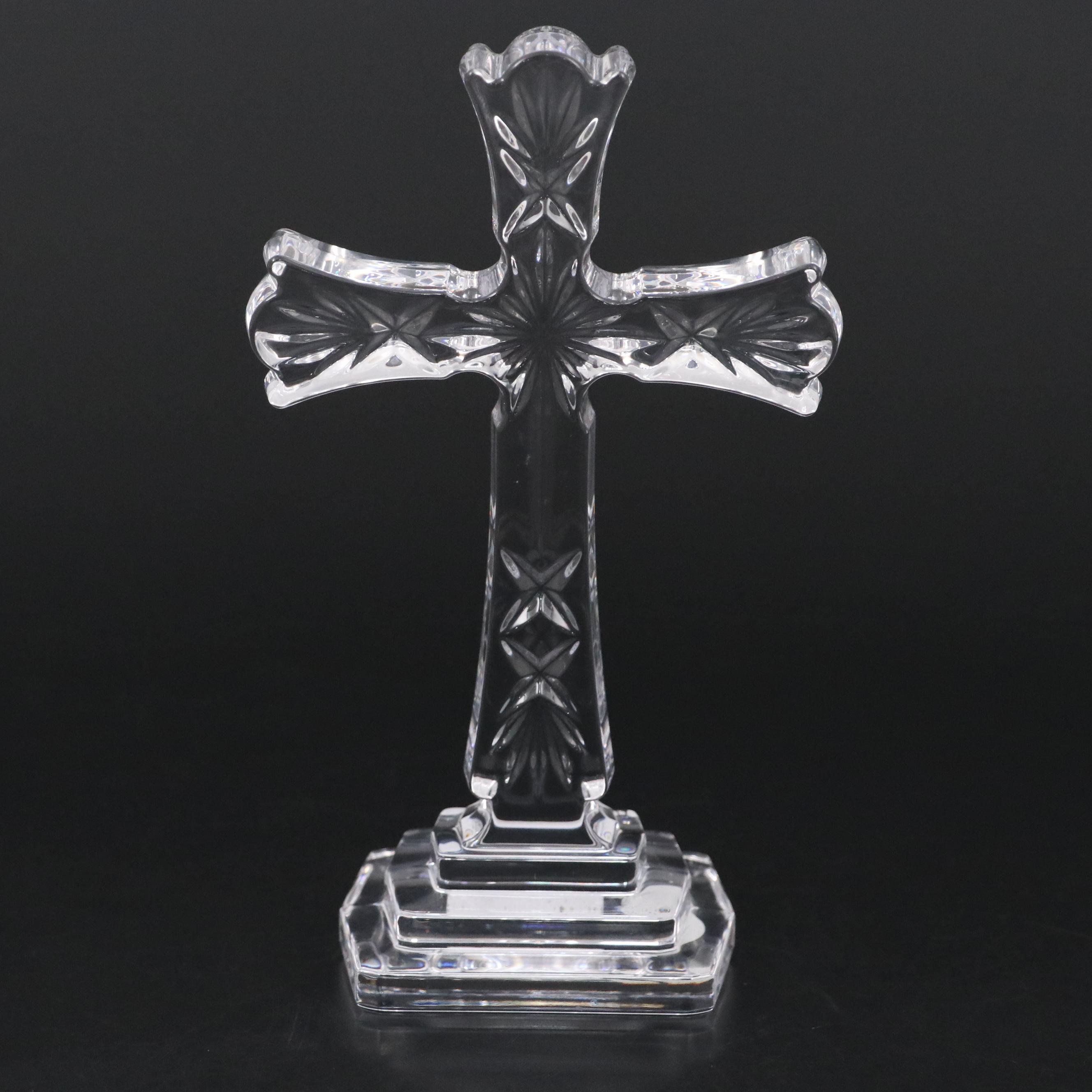 Waterford Crystal Standing Cross Figurine with Original Box
