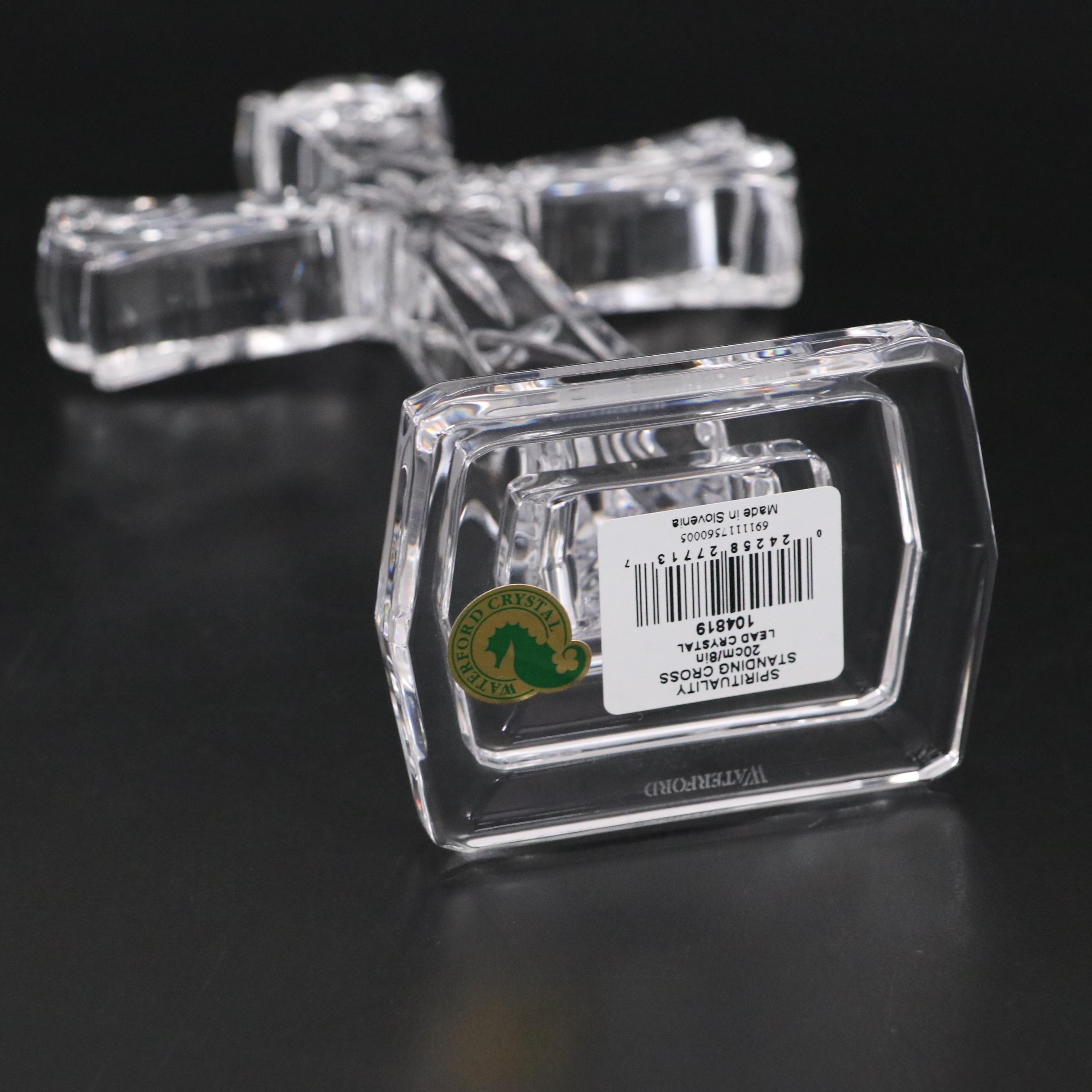 Waterford Crystal Standing Cross Figurine with Original Box