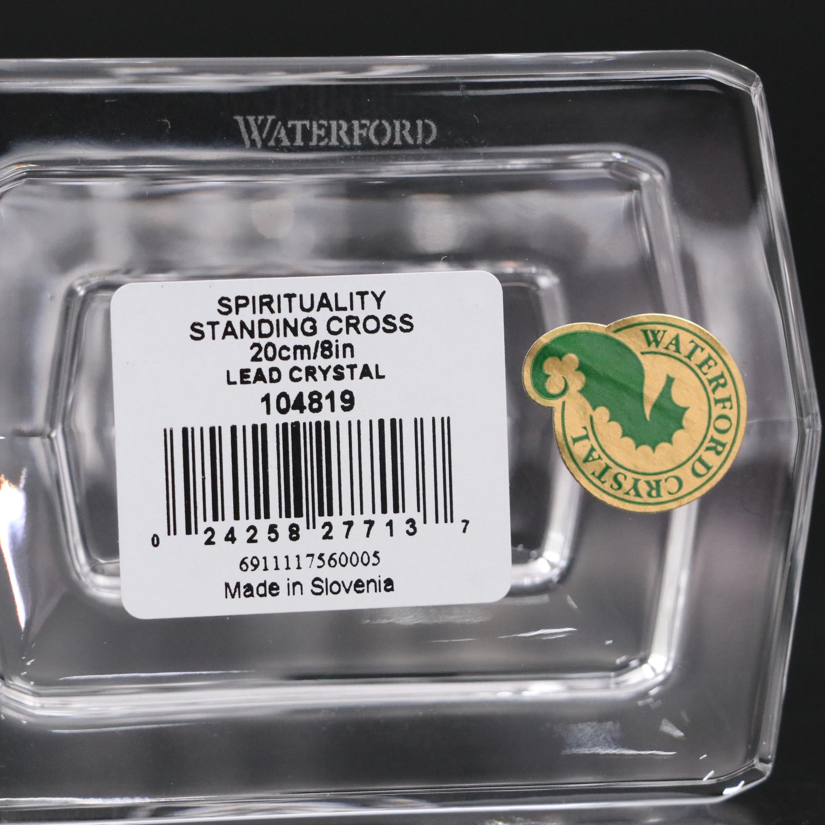 Waterford Crystal Standing Cross Figurine with Original Box