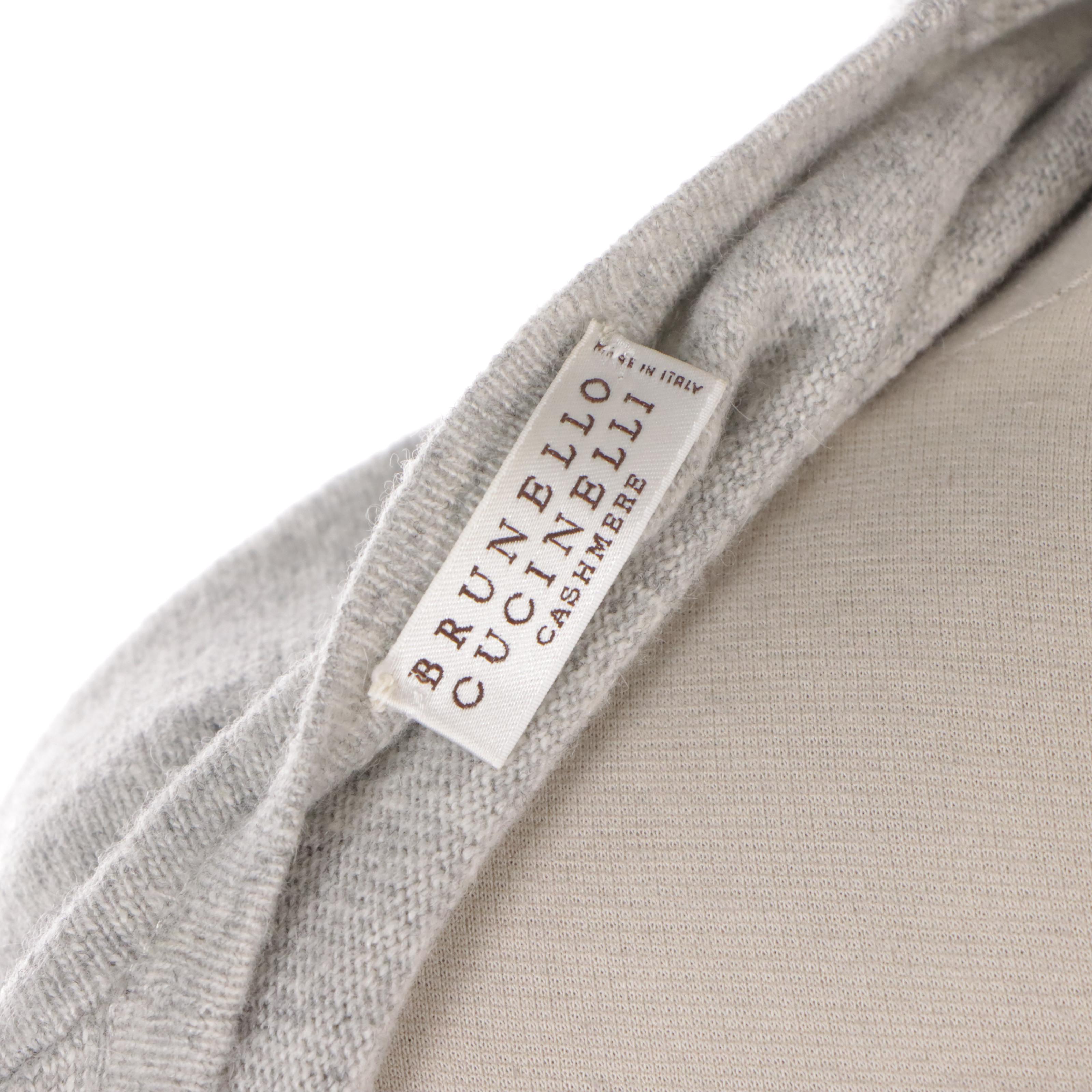 Brunello Cucinelli Light Grey Cashmere Wrap Dress