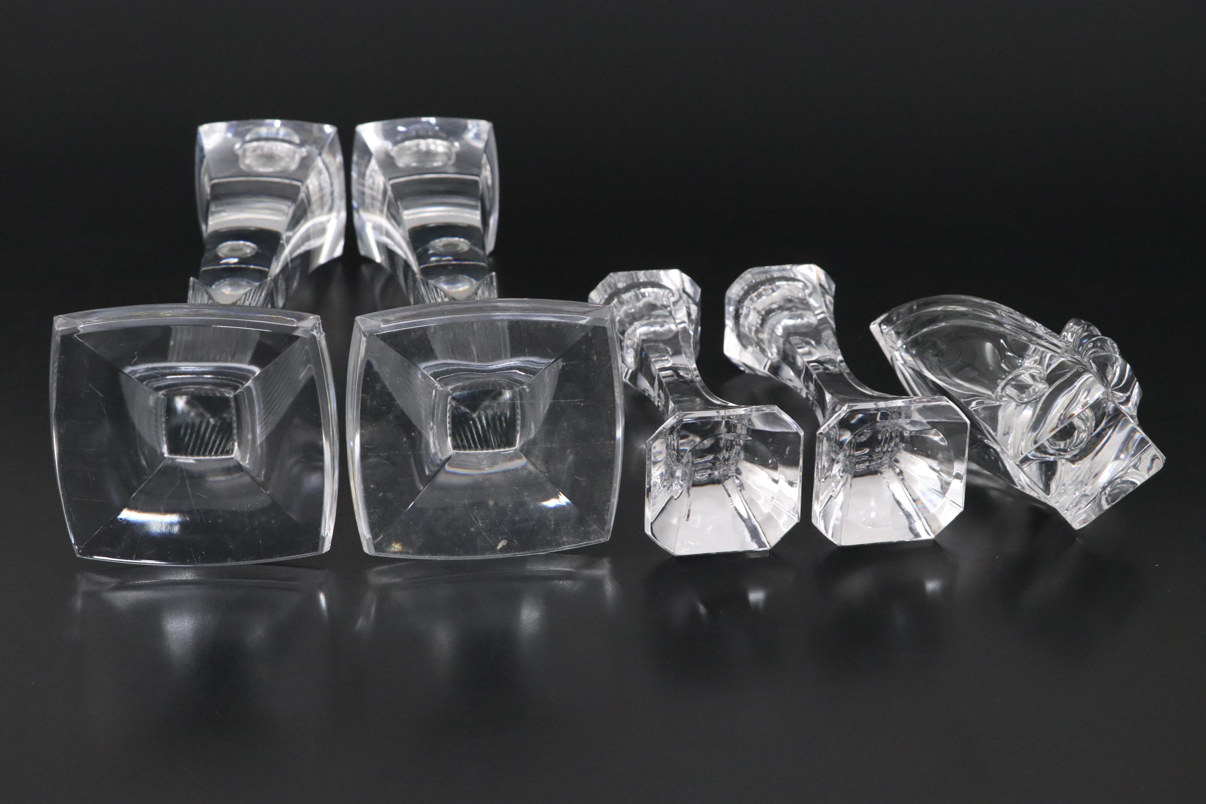 Mikasa Crystal Candlesticks and Candle Holder with Villeroy & Boch Candlesticks