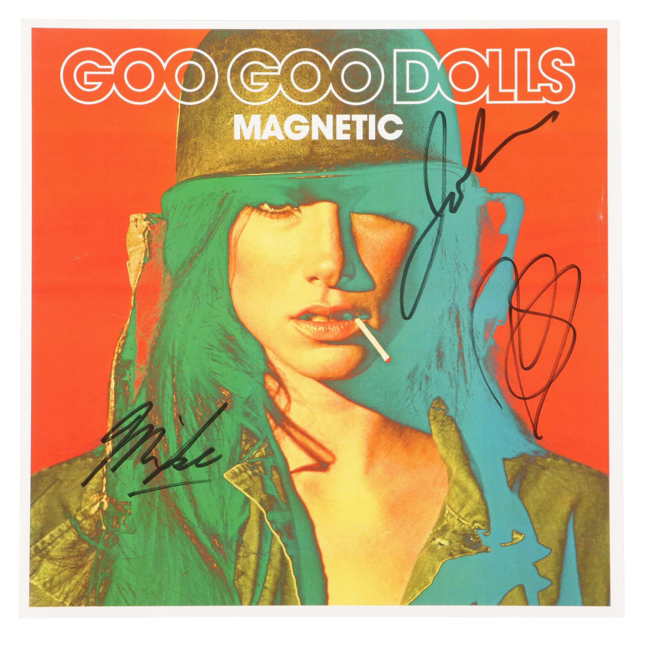Goo Goo Dolls Signed "Magnetic" Album Cover Print Featuring John Rzeznik & More